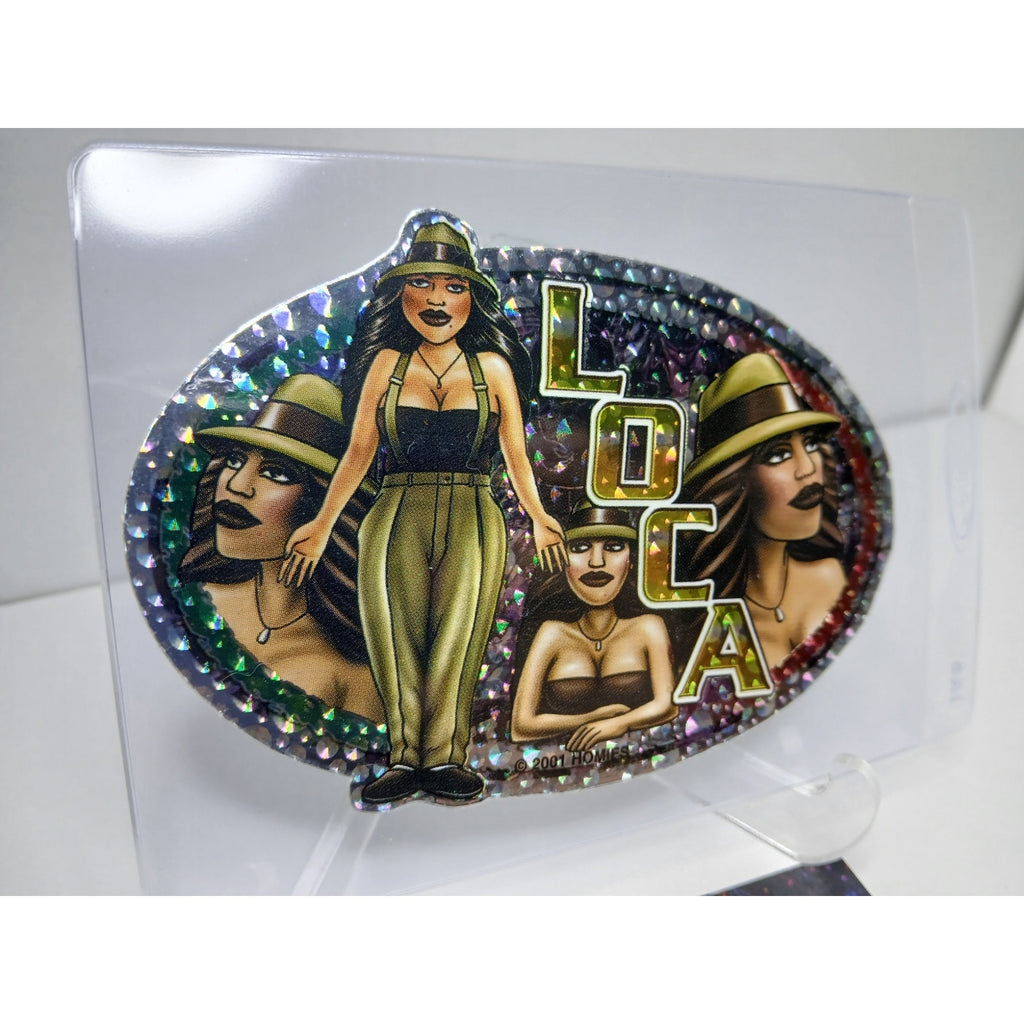 VINTAGE 2001 LOCA OVALS HOMIES GONZALES GRAPHICS HOLOGRAPHIC STICKER