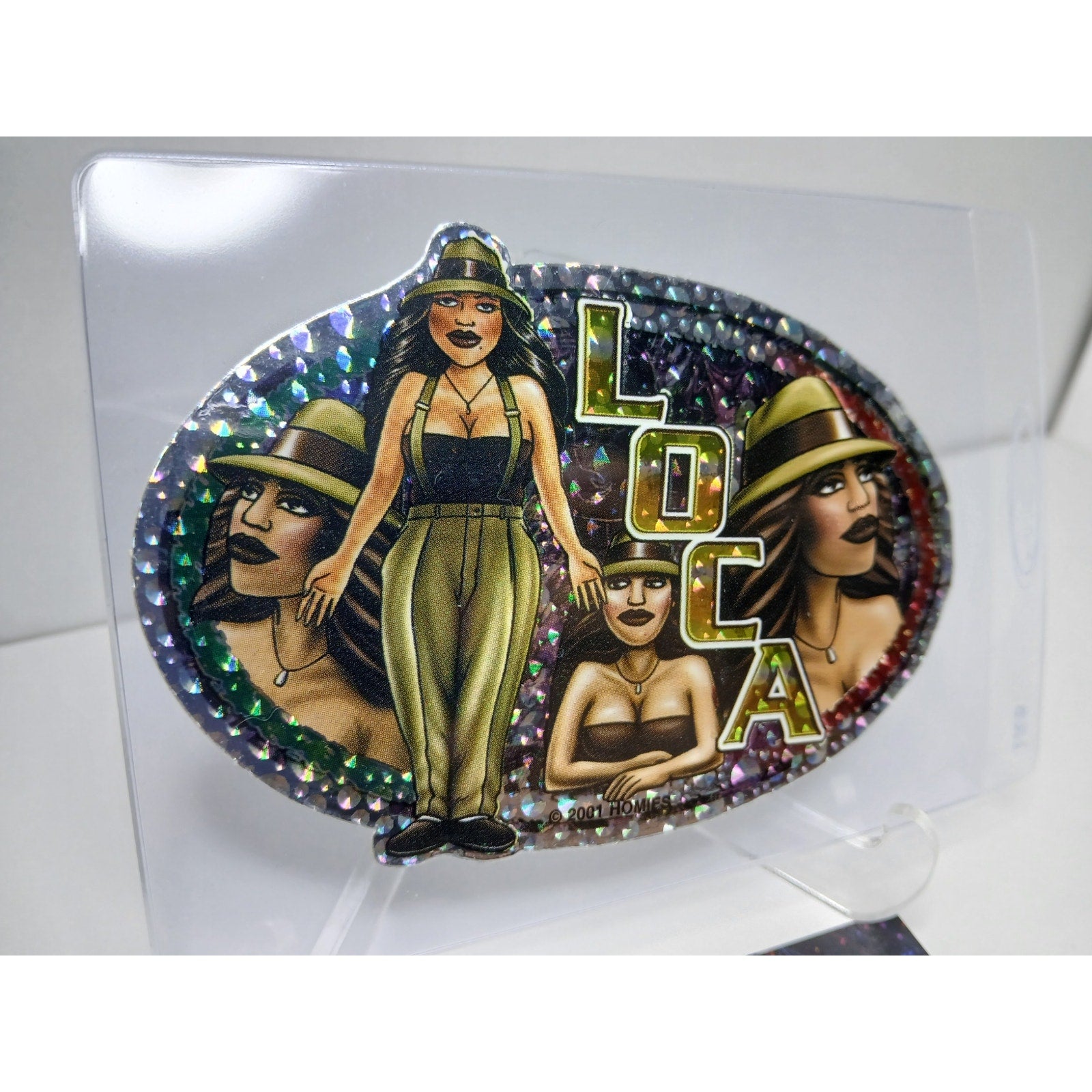 VINTAGE 2001 LOCA OVALS HOMIES GONZALES GRAPHICS HOLOGRAPHIC STICKER