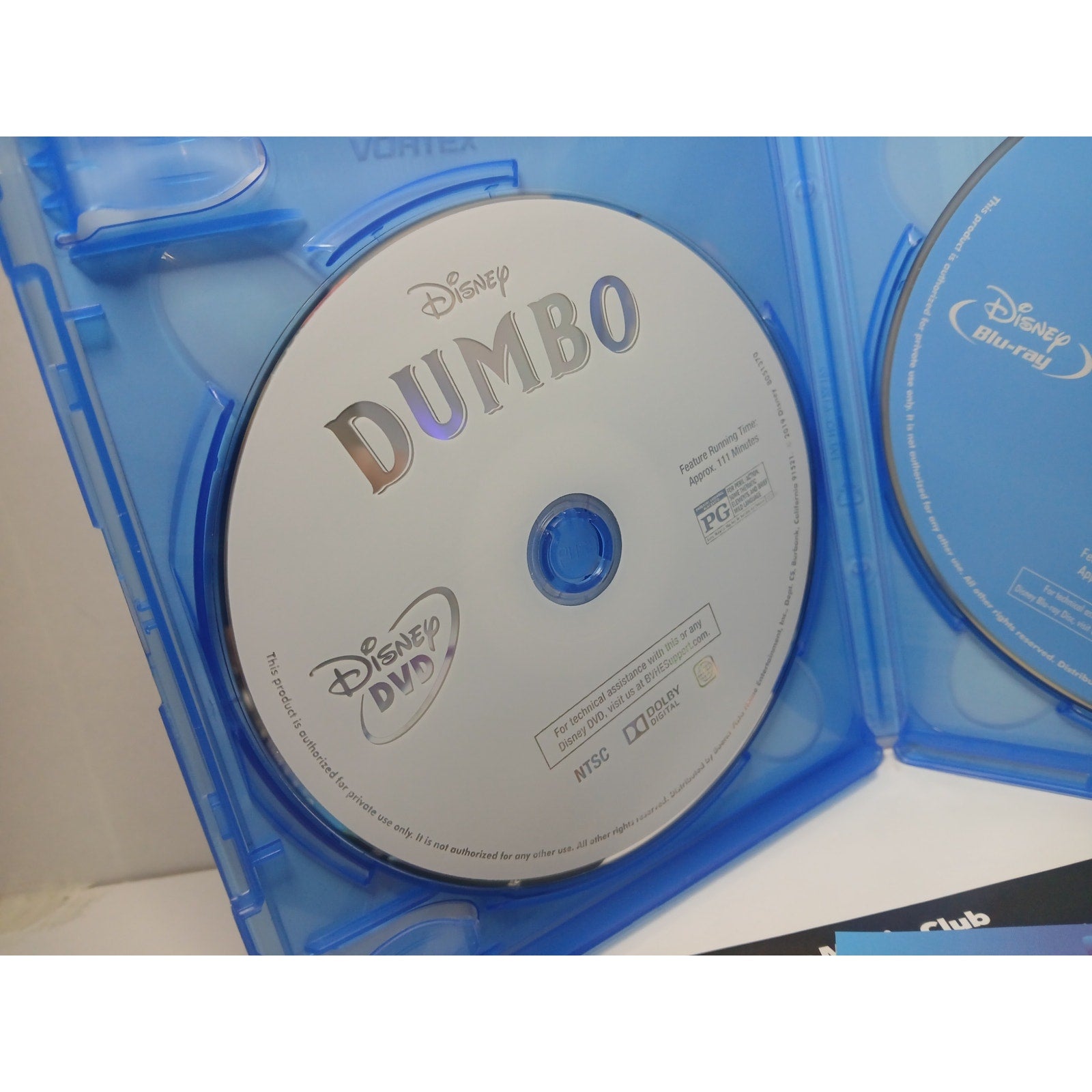 DISNEY DUMBO BLU RAY/DVD/DIGITAL MOVIE CLEANED* TESTED WORKING