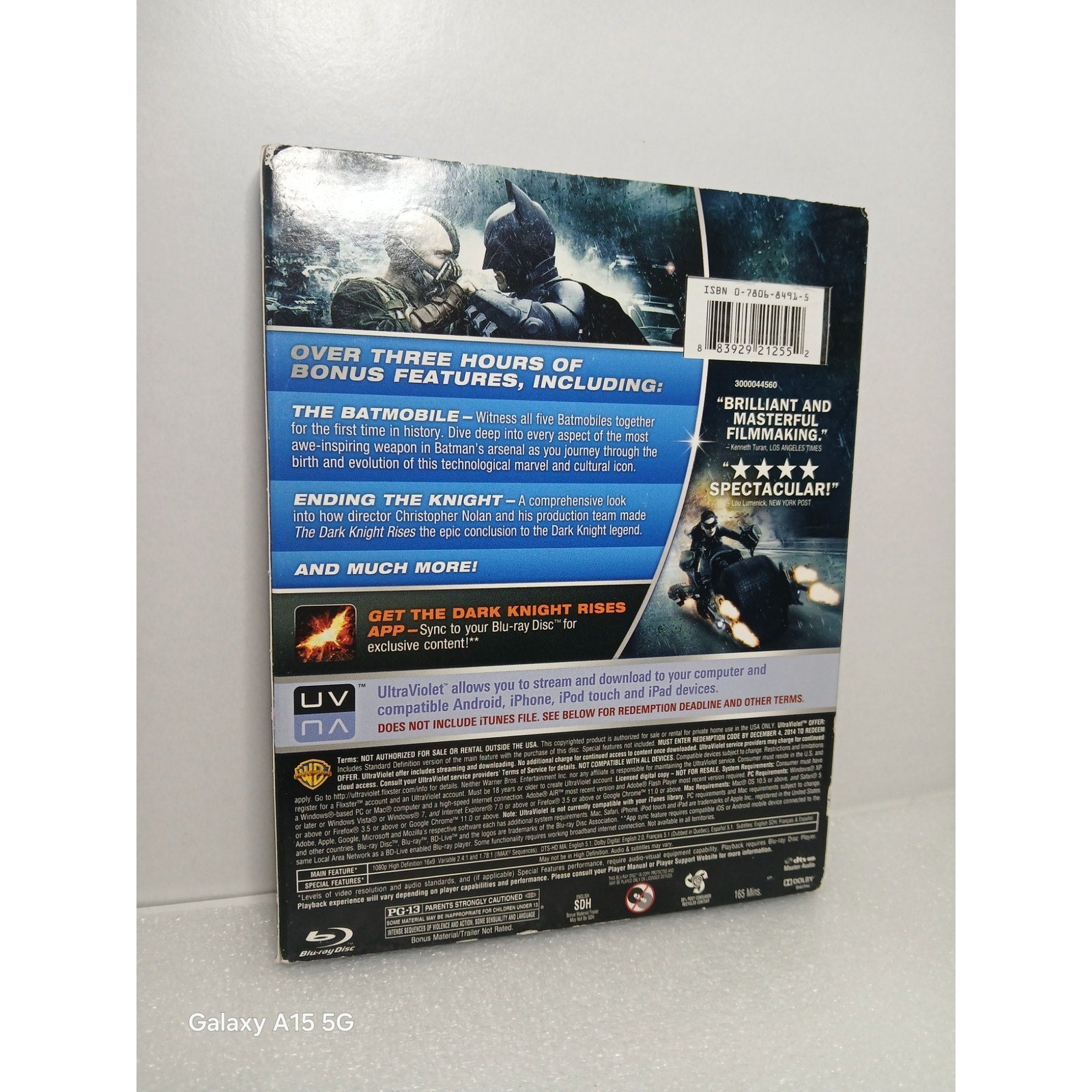 BATMAN THE DARK KNIGHT RISES CIB BLU RAY/DVD/ULTRA VIOLET MOVIE CLEANED TESTED