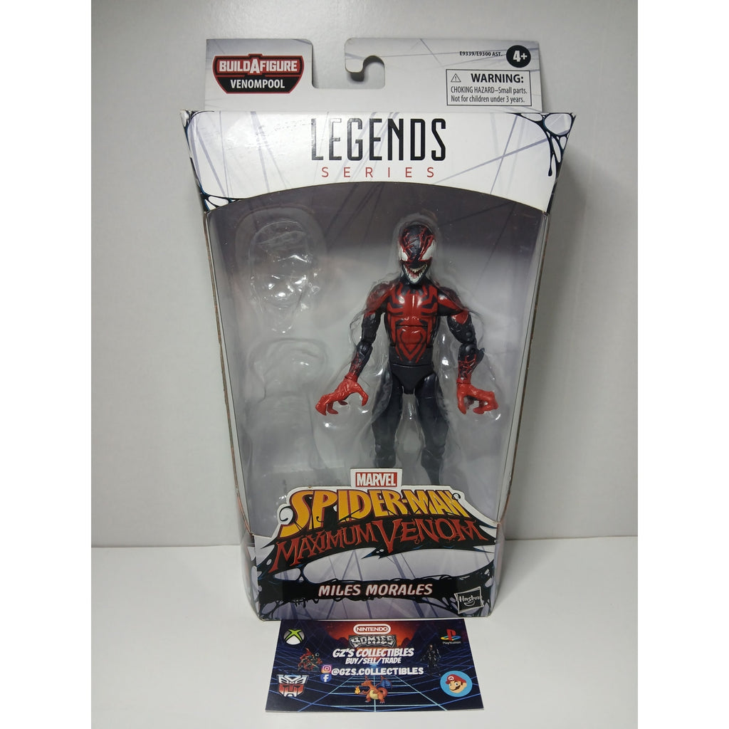 MAXIMUM VENOM MILES MORALES MARVEL LEGENDS FIGURE MINT W/ BOX (OPEN) NO BAF
