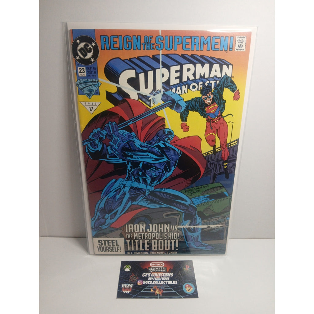 SUPERMAN MAN OF STEEL #23 1993 DC COMICS NEW BAG/BOARD