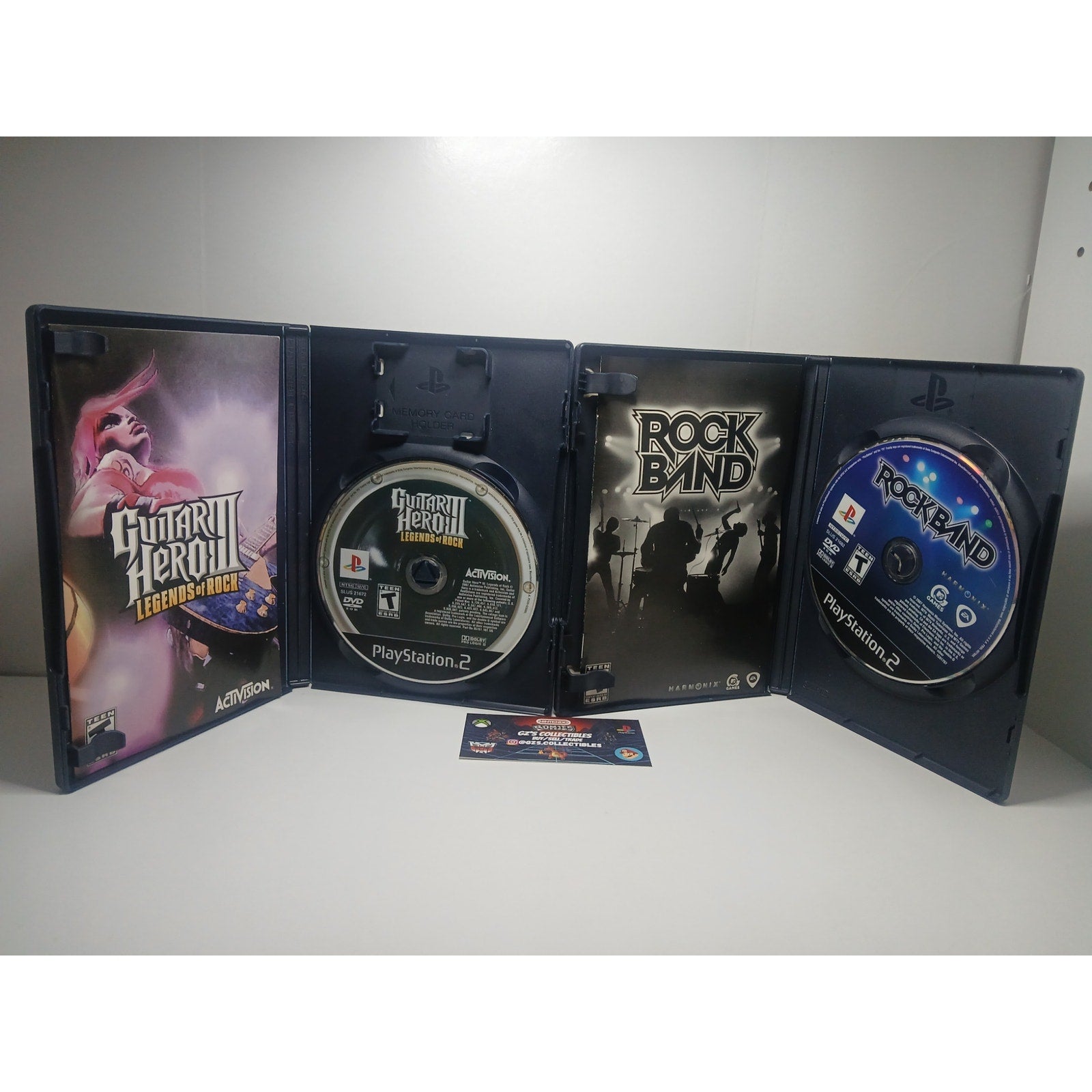 GUITAR HERO 3 & ROCK BAND BLACK LABEL CIB SONY PS2 TESTED WORKING