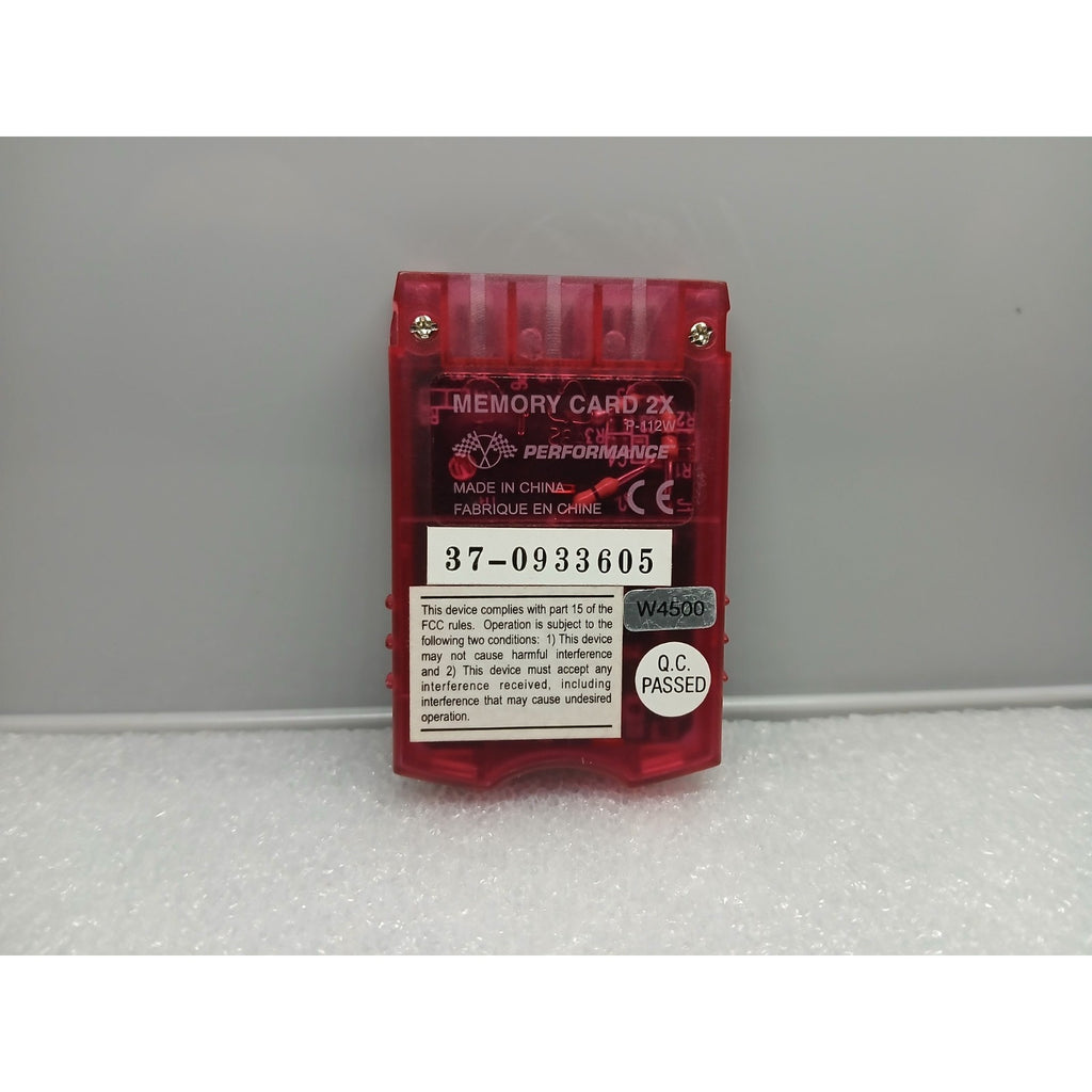 SONY PLAYSTATION PS1 TRANSLUCENT RED MEMORY CARD X2 TESTED