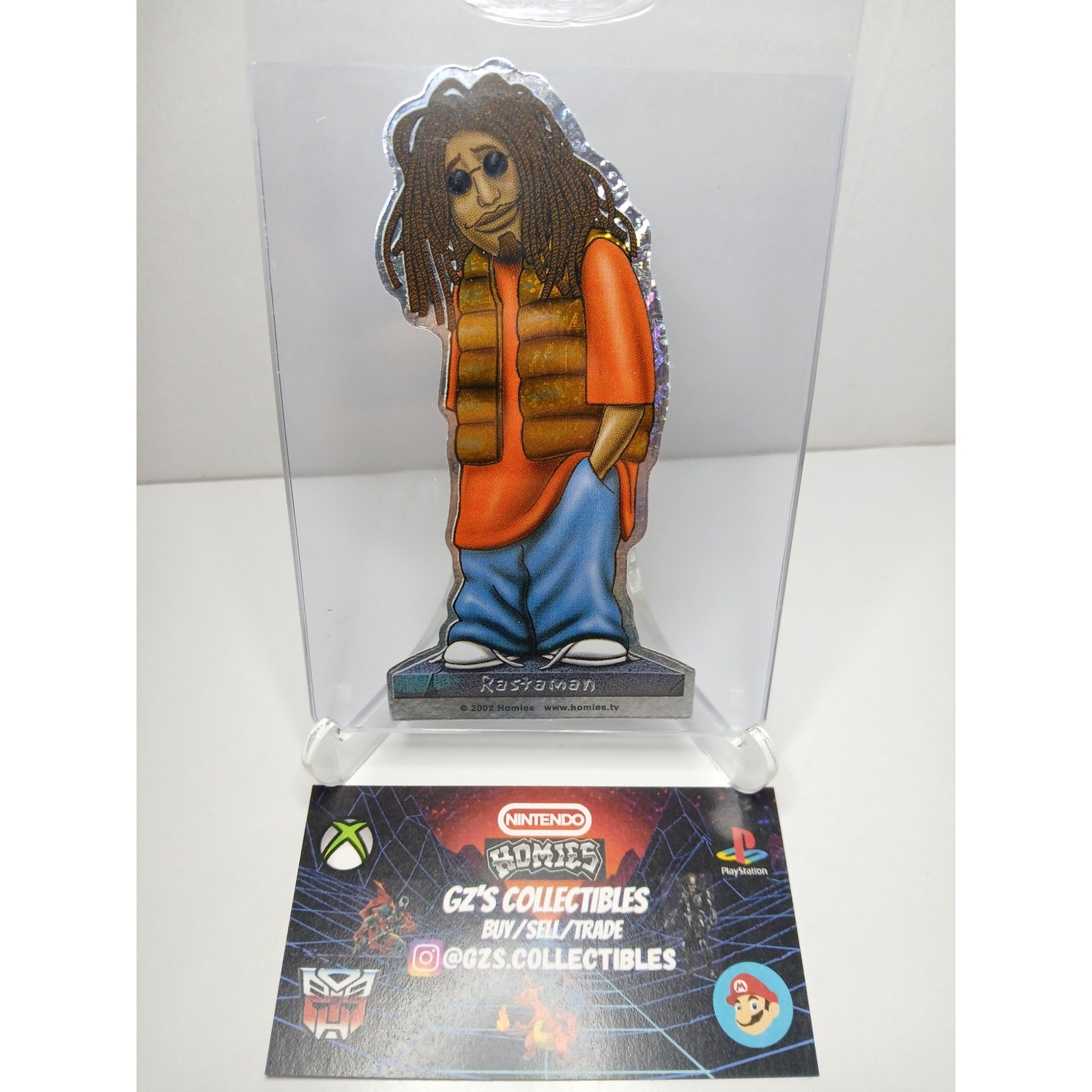 VINTAGE 2002 RASTA MAN DIECUT HOMIES GONZALES GRAPHICS HOLOGRAPHIC STICKER