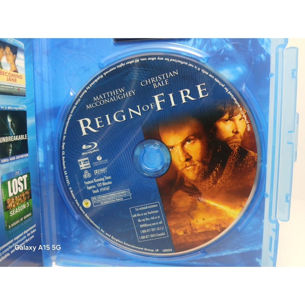 REIGN OF FlRE MCCONAUGHEY BALE BLU RAY MOVIE CLEANED* TESTED WORKING