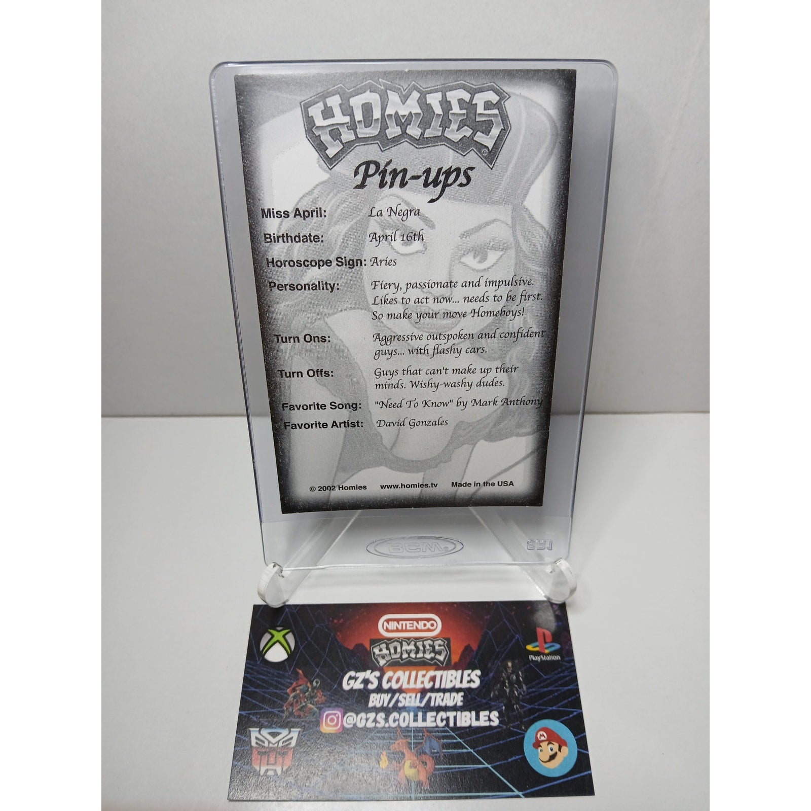 VINTAGE 2002 PINUPS LA NEGRA HOMIES GONZALES GRAPHICS HOLOGRAPHIC STICKER DECAL
