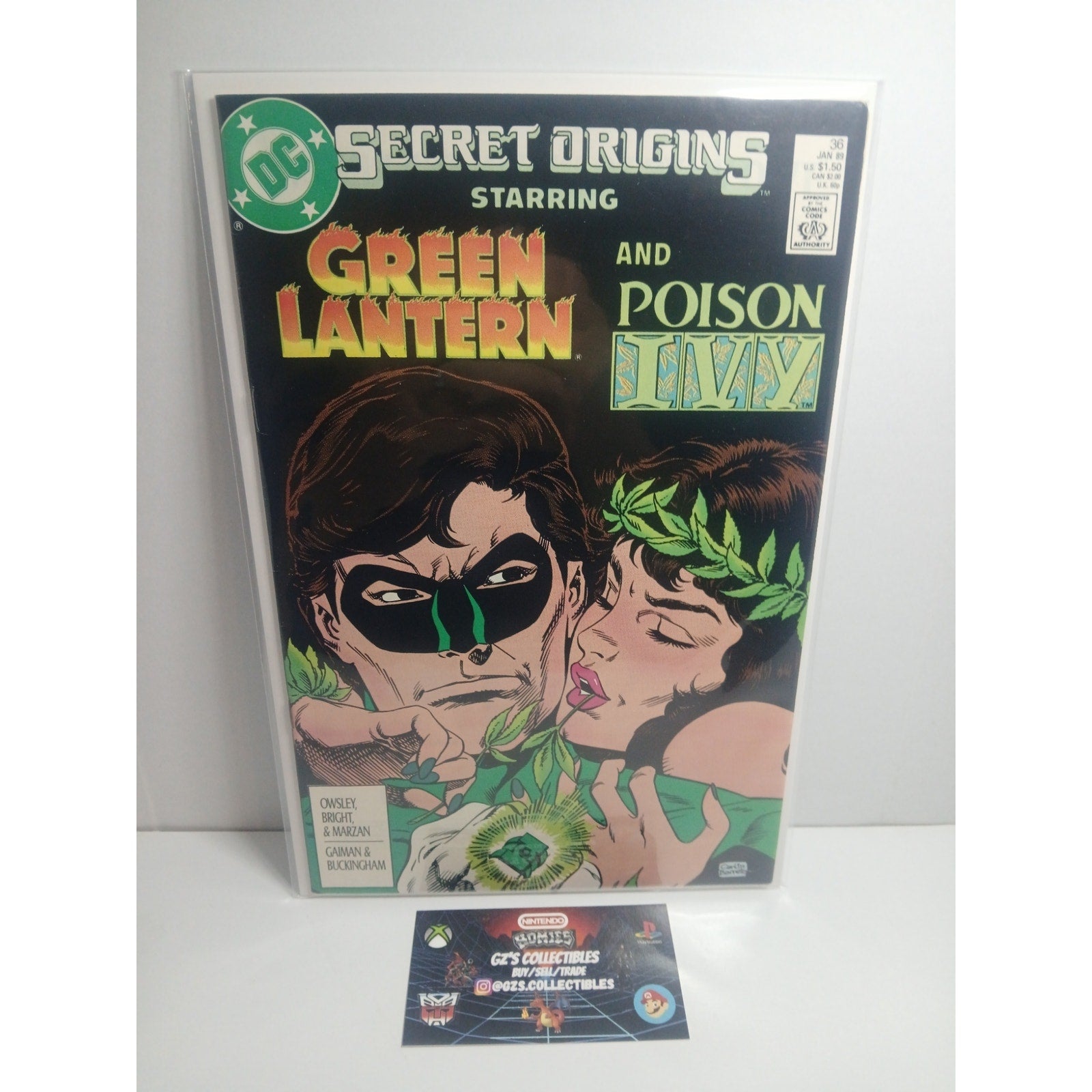 GREEN LANTERN POISON IVY SECRET ORIGINS #36 1989 DC COMICS NEW BAG/BOARD