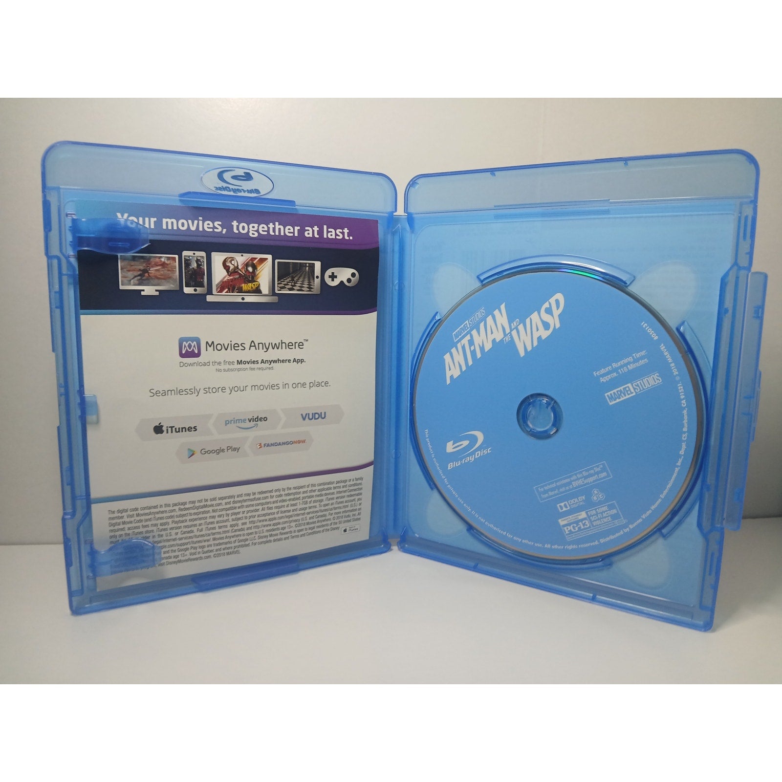 ANTMAN AND THE WASP MULTI SCREEN BLU RAY/DIGITAL MOVIE CLEANED* TESTED WORKING