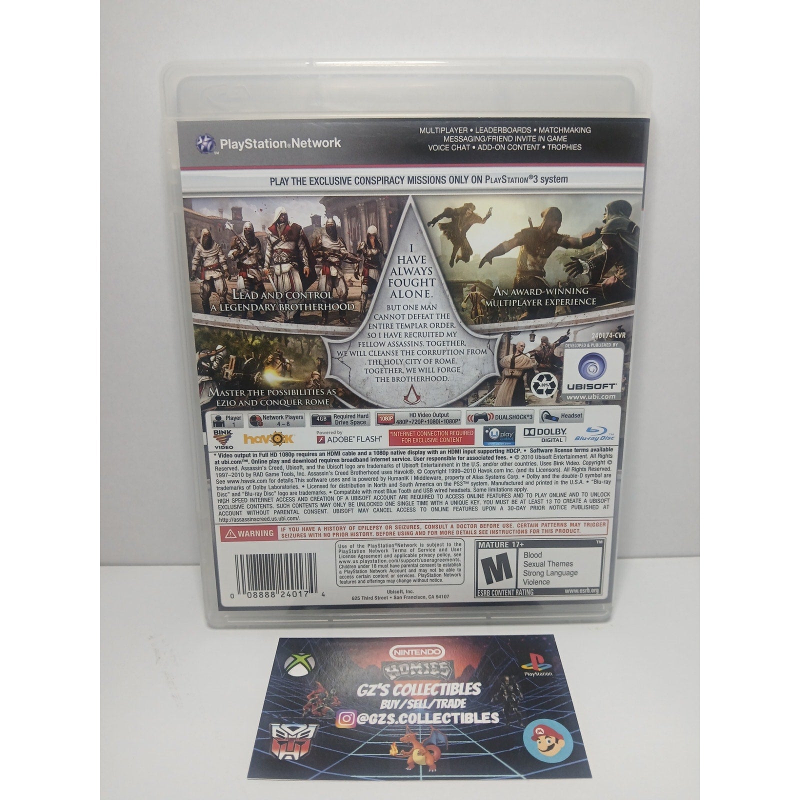 ASSASSIN'S CREED BROTHERHOOD CIB MINT SONY PS3 TESTED WORKING