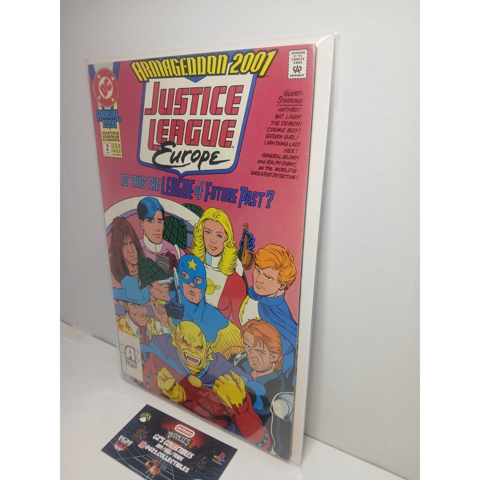 JUSTICE LEAGUE EUROPE ANNUAL #2 1991 DC COMICS NEW BAG/BOARD