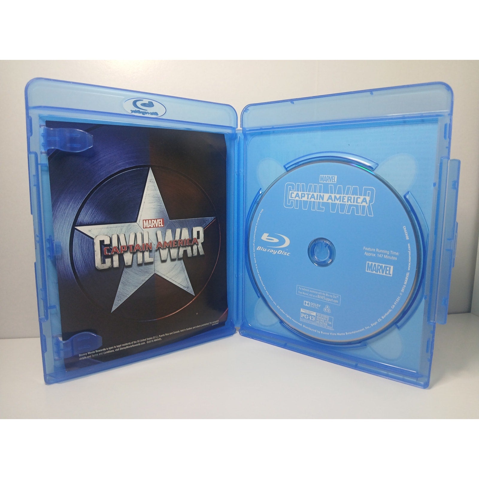 CAPTAIN AMERICA CIVIL WAR MARVEL BLU RAY MOVIE CLEANED* TESTED WORKING