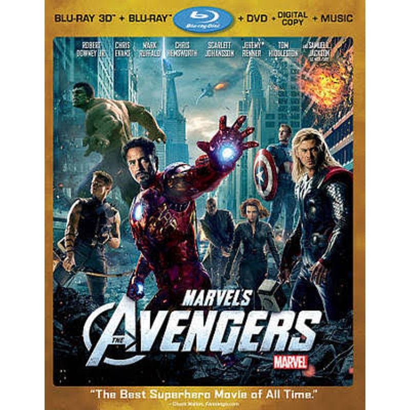 MARVEL AVENGERS 3D/BLU RAY/DVD/MUSIC MOVIE CLEANED* TESTED WORKING