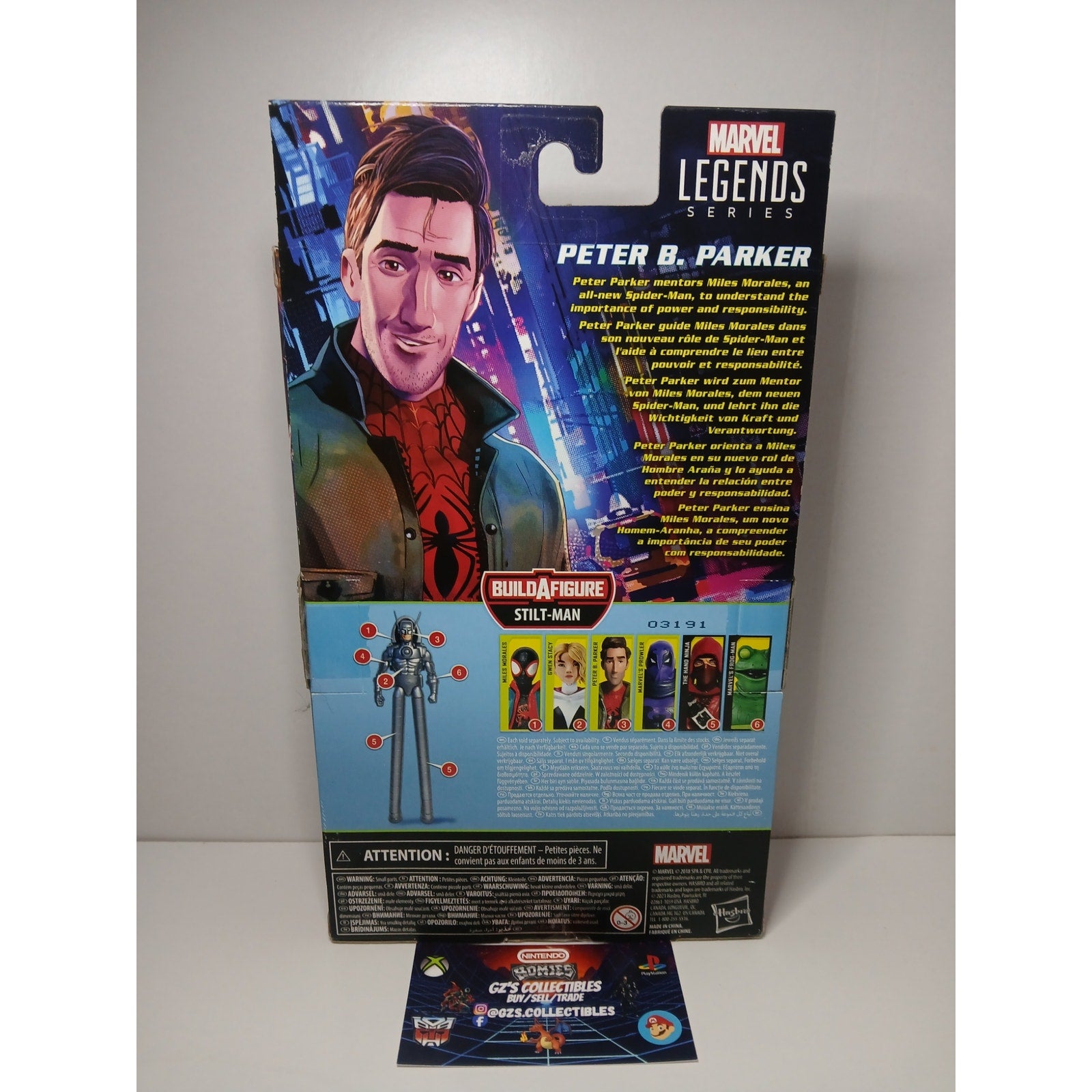 SPIDER VERSE PETER B PARKER MARVEL LEGENDS FIGURE MINT W/ BOX (OPEN) NO BAF