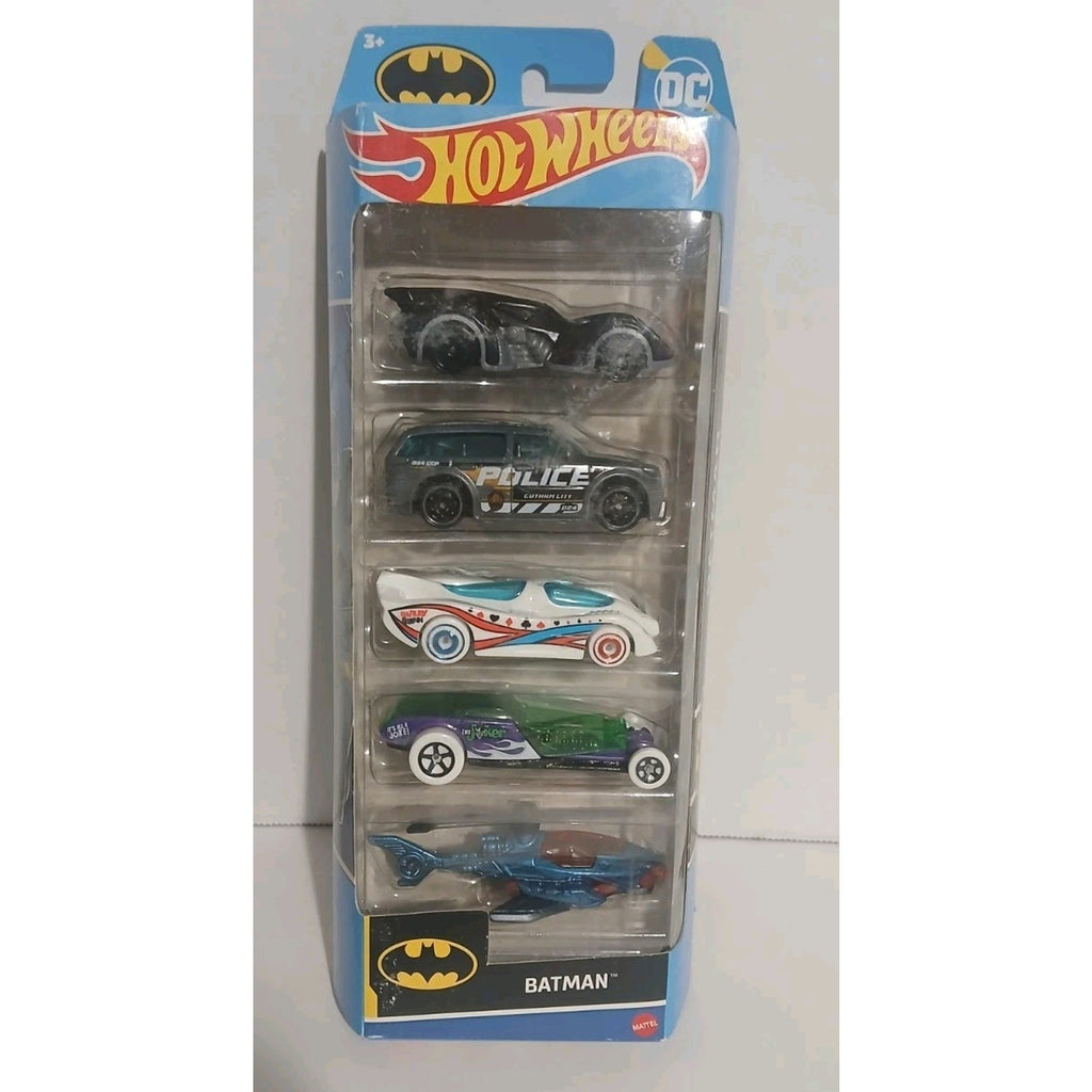Hot Wheels Batman 5 PK HTV44 DC Comics Batmobile Helicopter 1:64 Diecast Car New