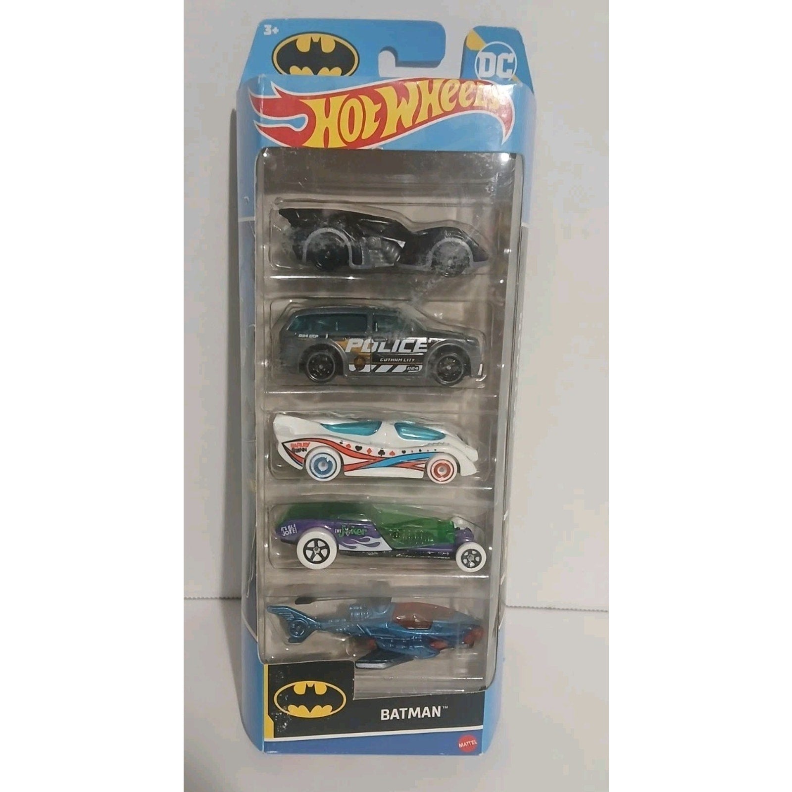 Hot Wheels Batman 5 PK HTV44 DC Comics Batmobile Helicopter 1:64 Diecast Car New