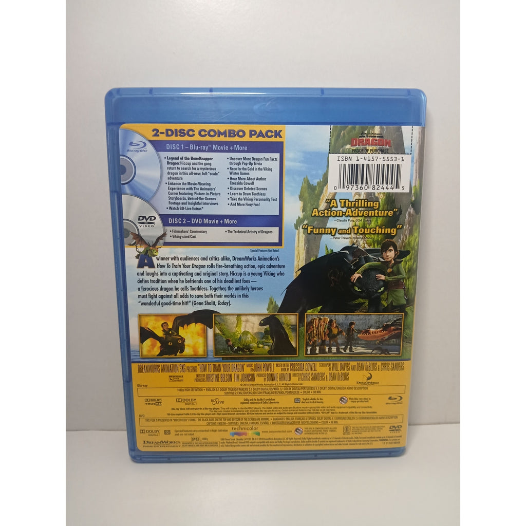 HOW TO TRAIN YOUR DRAGON ON  BLU RAY/DVD MOVIE CLEANED* TESTED WORKING