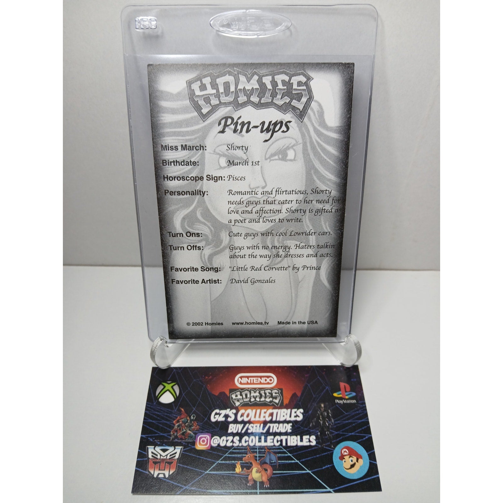 VINTAGE 2002 PINUPS SHORTY HOMIES GONZALES GRAPHICS HOLOGRAPHIC STICKER DECAL