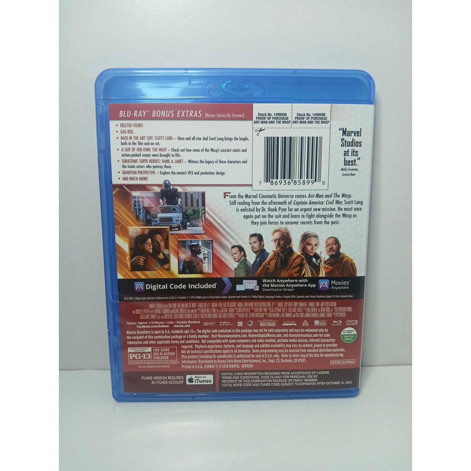 ANTMAN AND THE WASP MULTI SCREEN BLU RAY/DIGITAL MOVIE CLEANED* TESTED WORKING