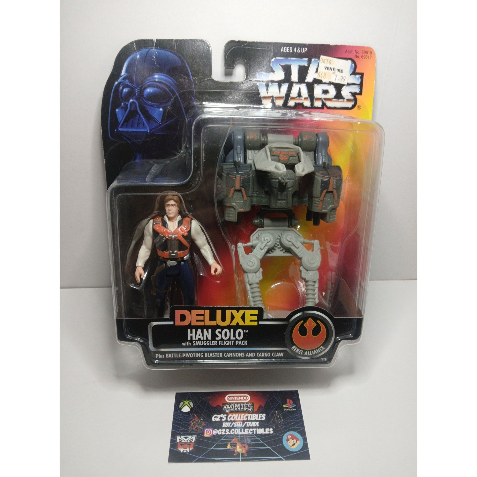 STAR WARS DELUXE HAN SOLO W/ SMUGGLER FLIGHT PACK NEW