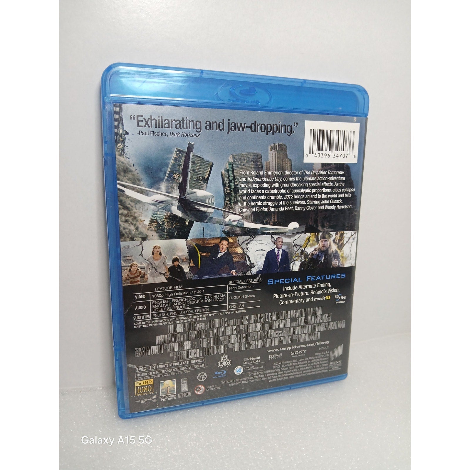 2012 BLU RAY MOVIE CIB CLEANED TESTED WORKING