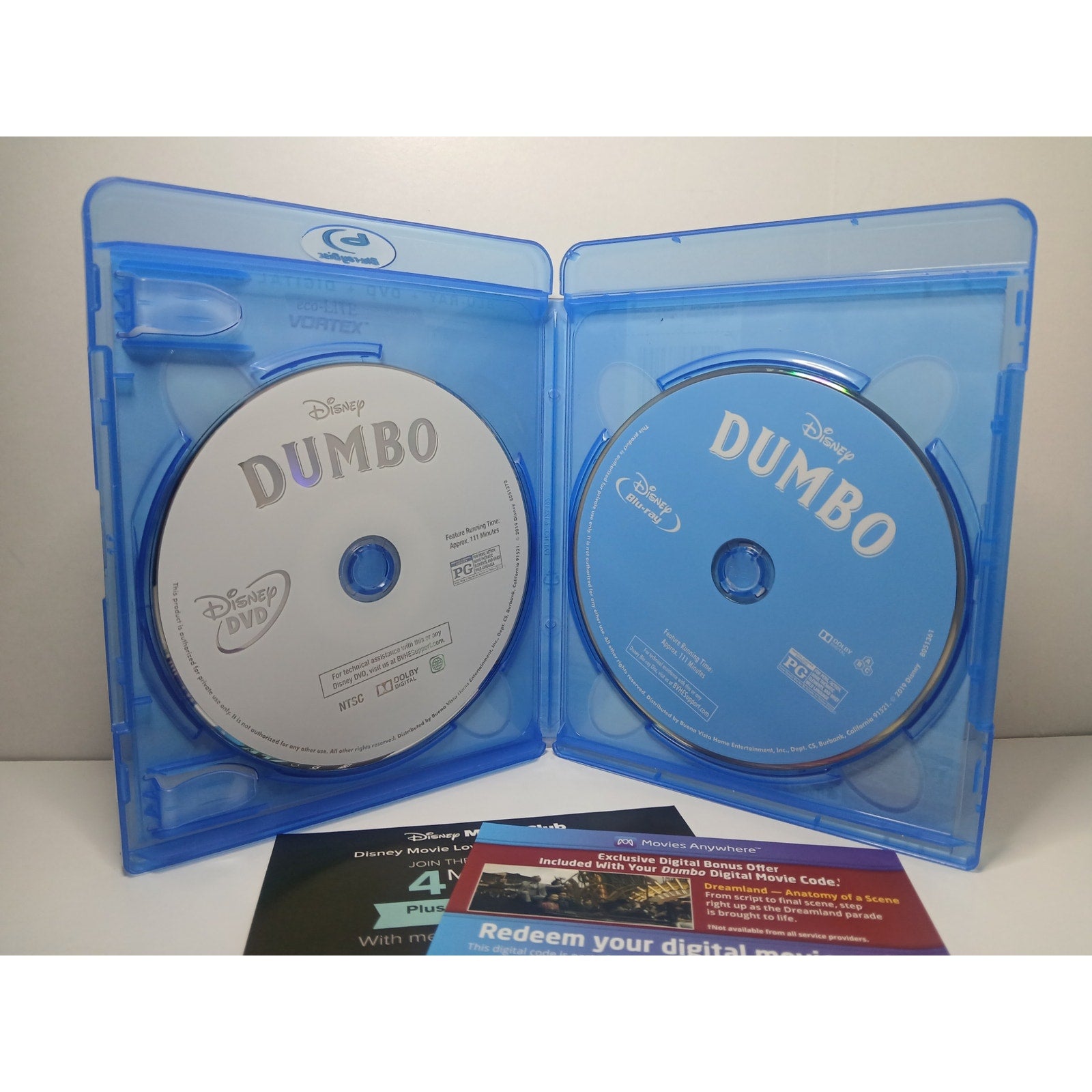 DISNEY DUMBO BLU RAY/DVD/DIGITAL MOVIE CLEANED* TESTED WORKING