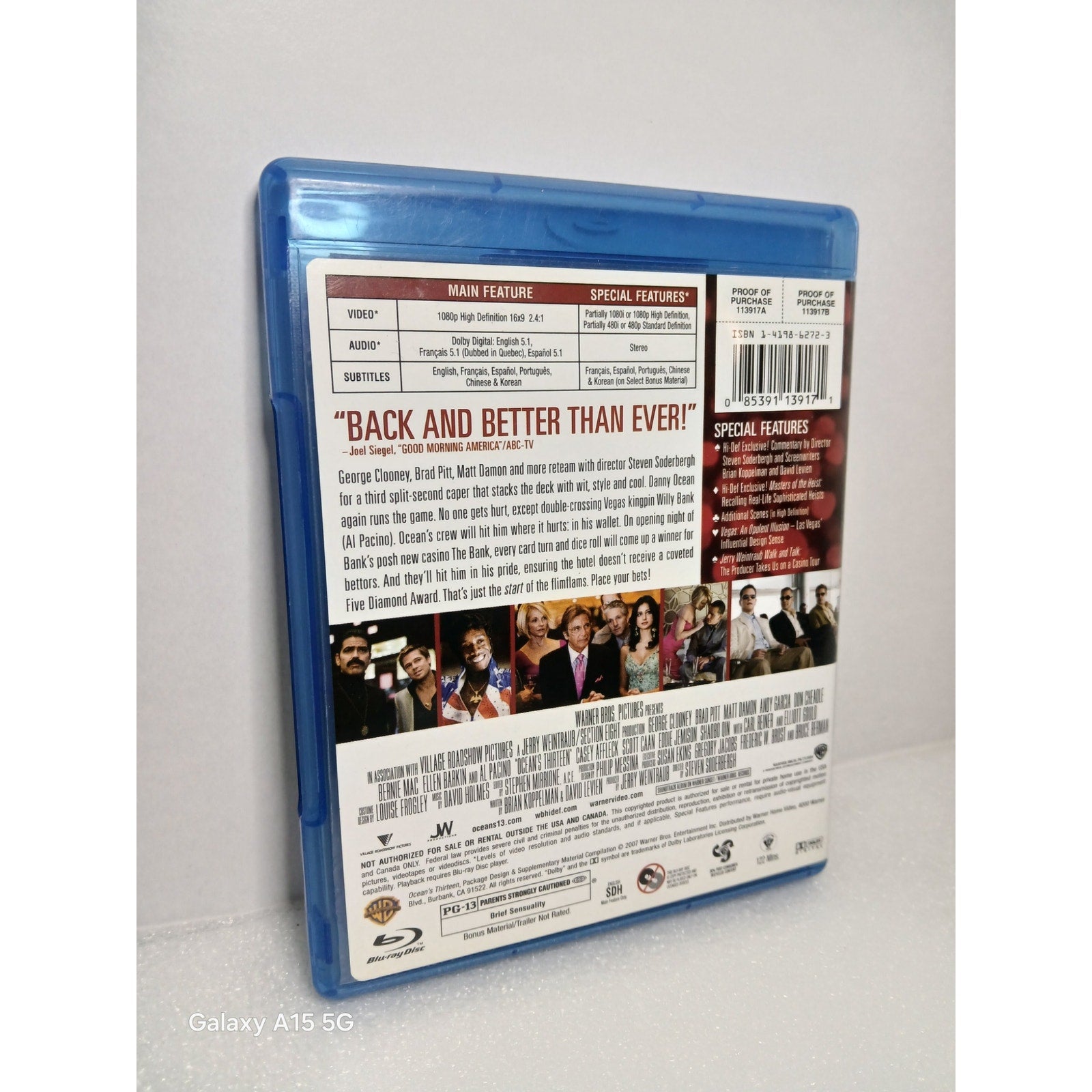 OCEANS THIRTEEN BLU RAY MOVIE CIB CLEANED TESTED WORKING