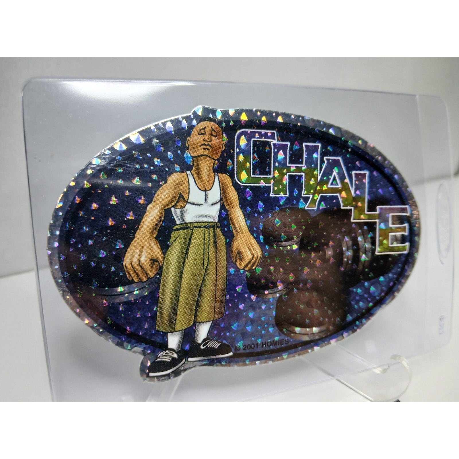 VINTAGE 2001 CHALE OVALS HOMIES GONZALES GRAPHICS HOLOGRAPHIC STICKER