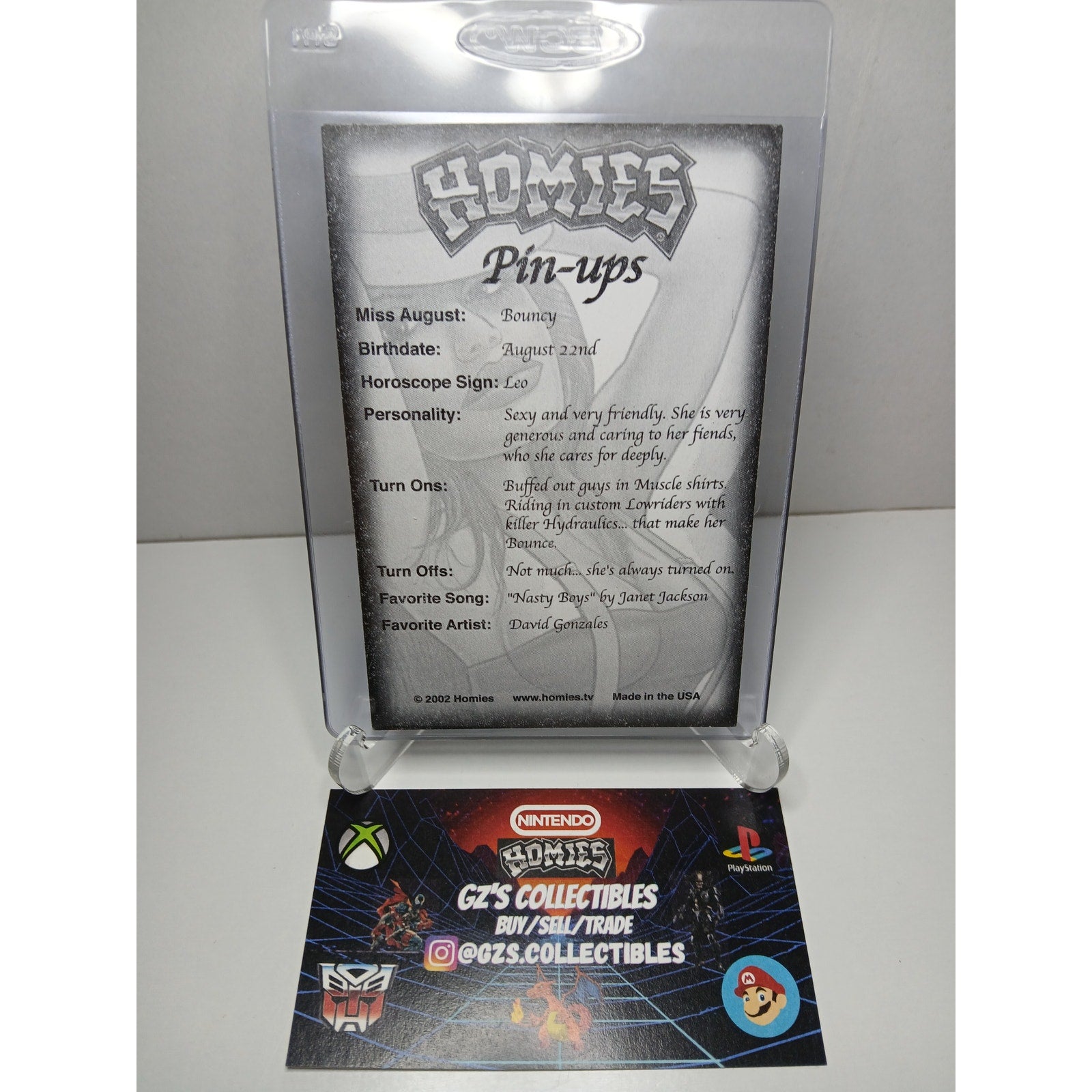 VINTAGE 2002 PINUPS BOUNCY HOMIES GONZALES GRAPHICS HOLOGRAPHIC STICKER DECAL
