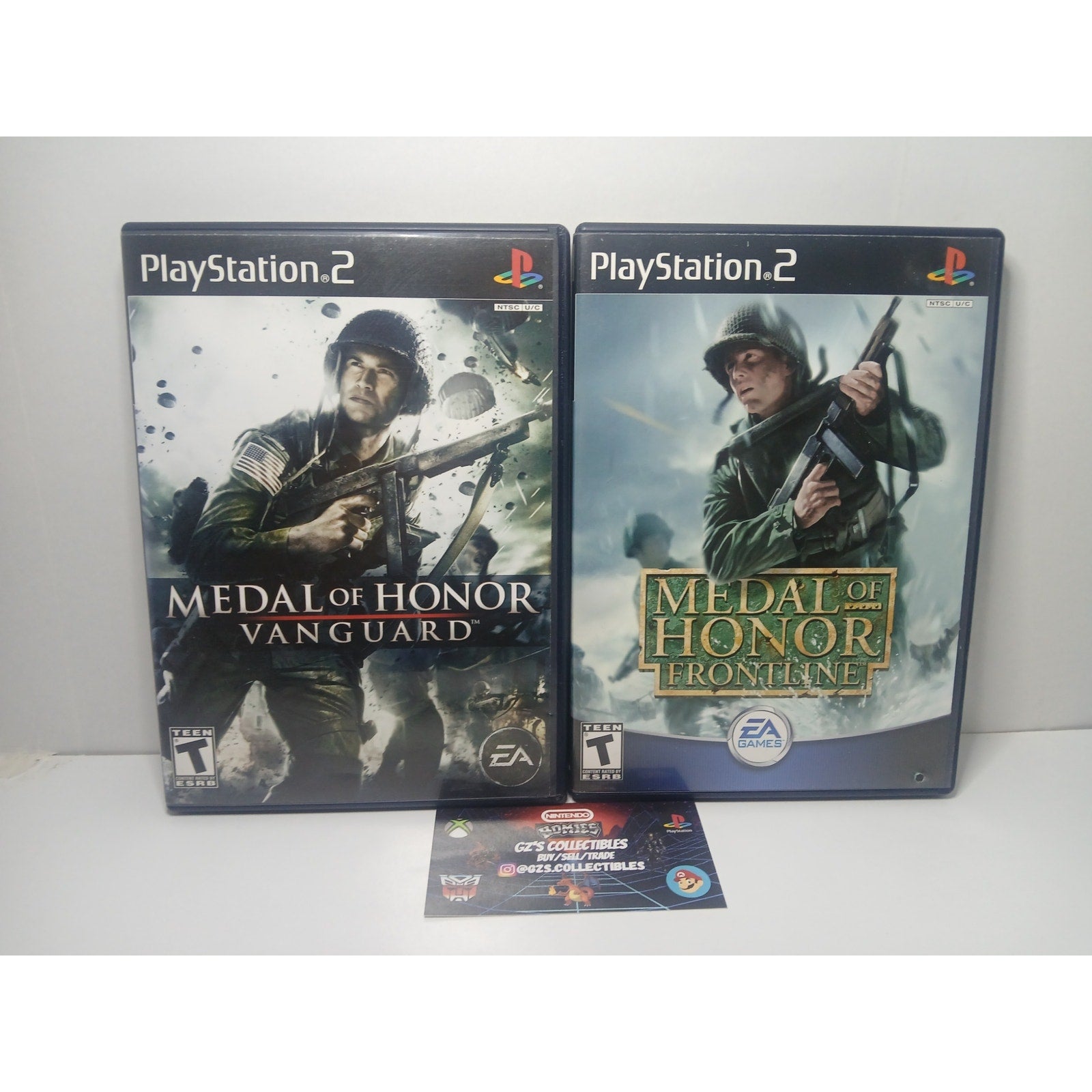 MEDAL OF HONOR VANGUARD & FRONTLINE BLACK LABELS CIB SONY PS2 TESTED WORKING
