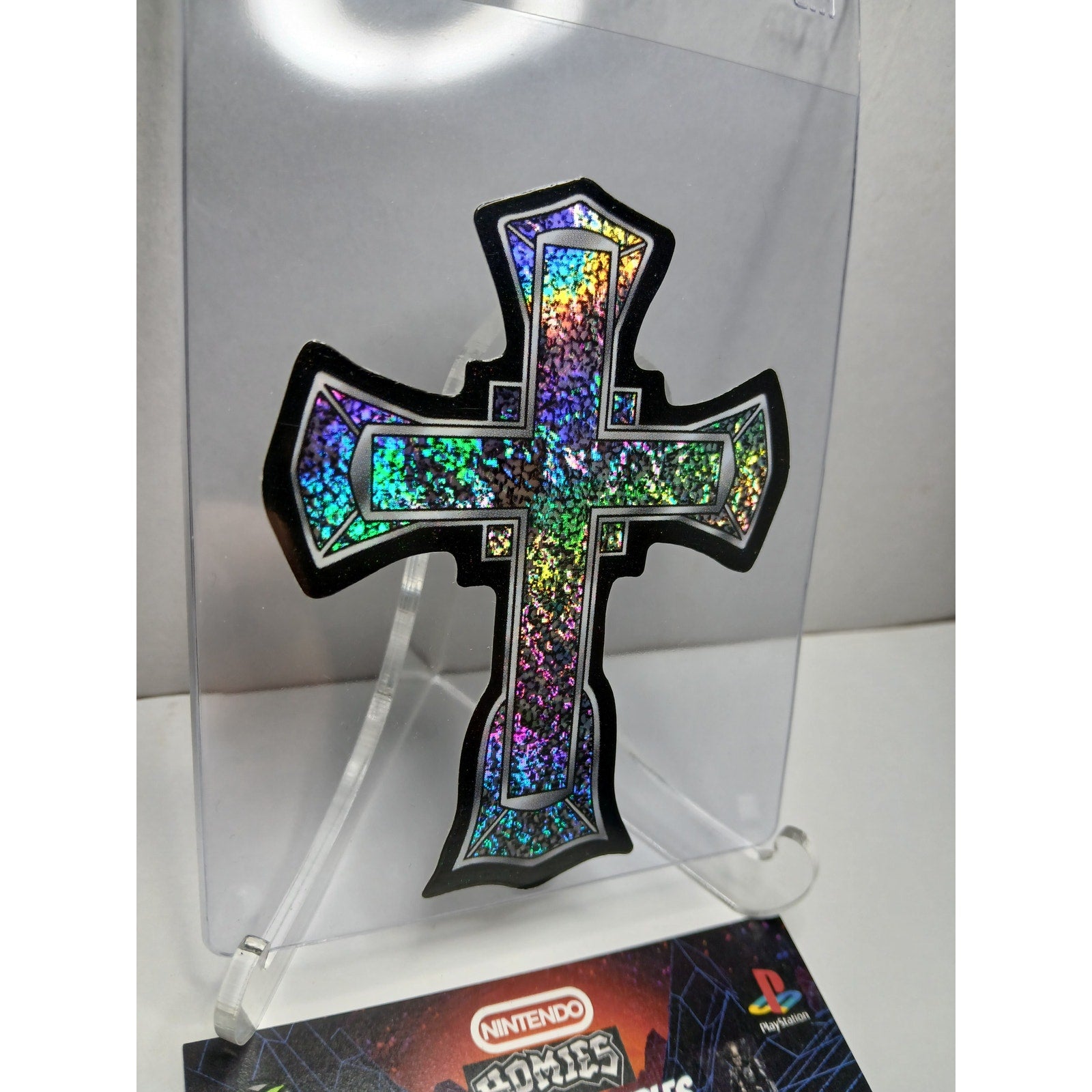 VINTAGE 2001 CROSS HOMIES GONZALES GRAPHICS HOLOGRAPHIC STICKER DECAL