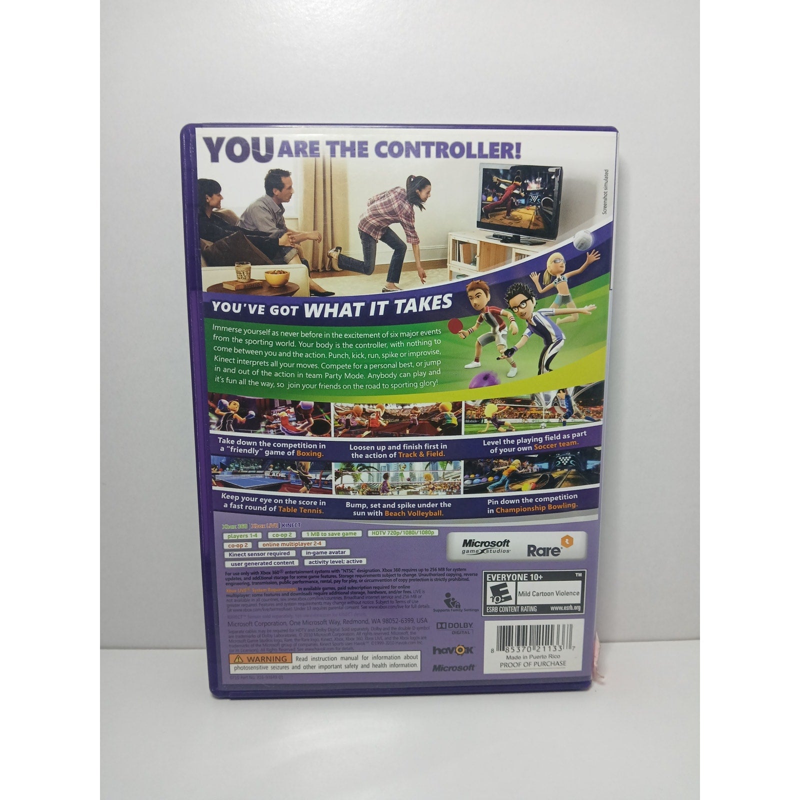 KINECT SPORTS CASE & MANUAL XBOX 360 GAME TESTED WORKING
