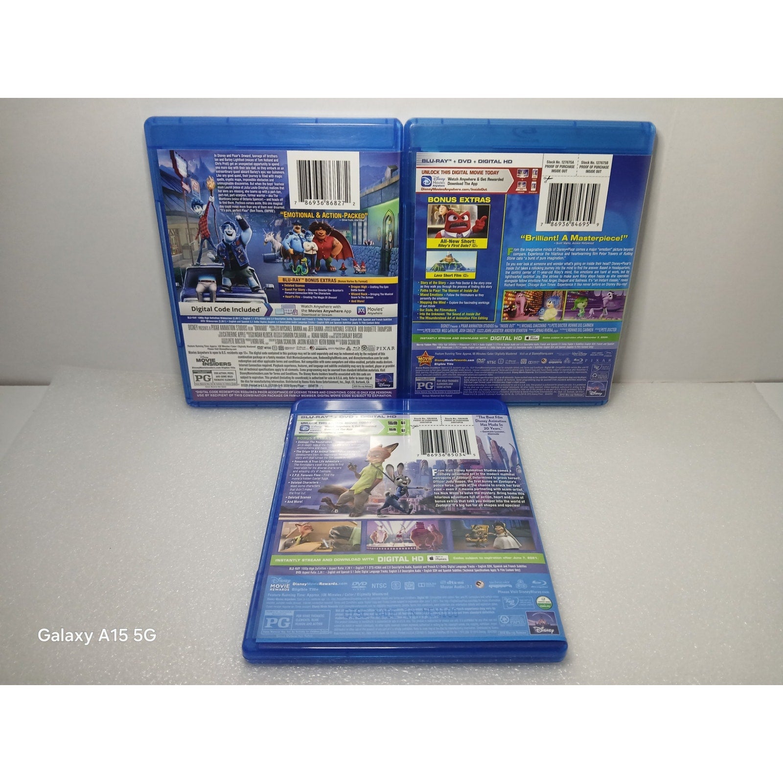 DISNEY INSIDE OUT ZOOTOPIA ONWARD BLU RAY/DVD MOVIES CLEANED TESTED WORKING