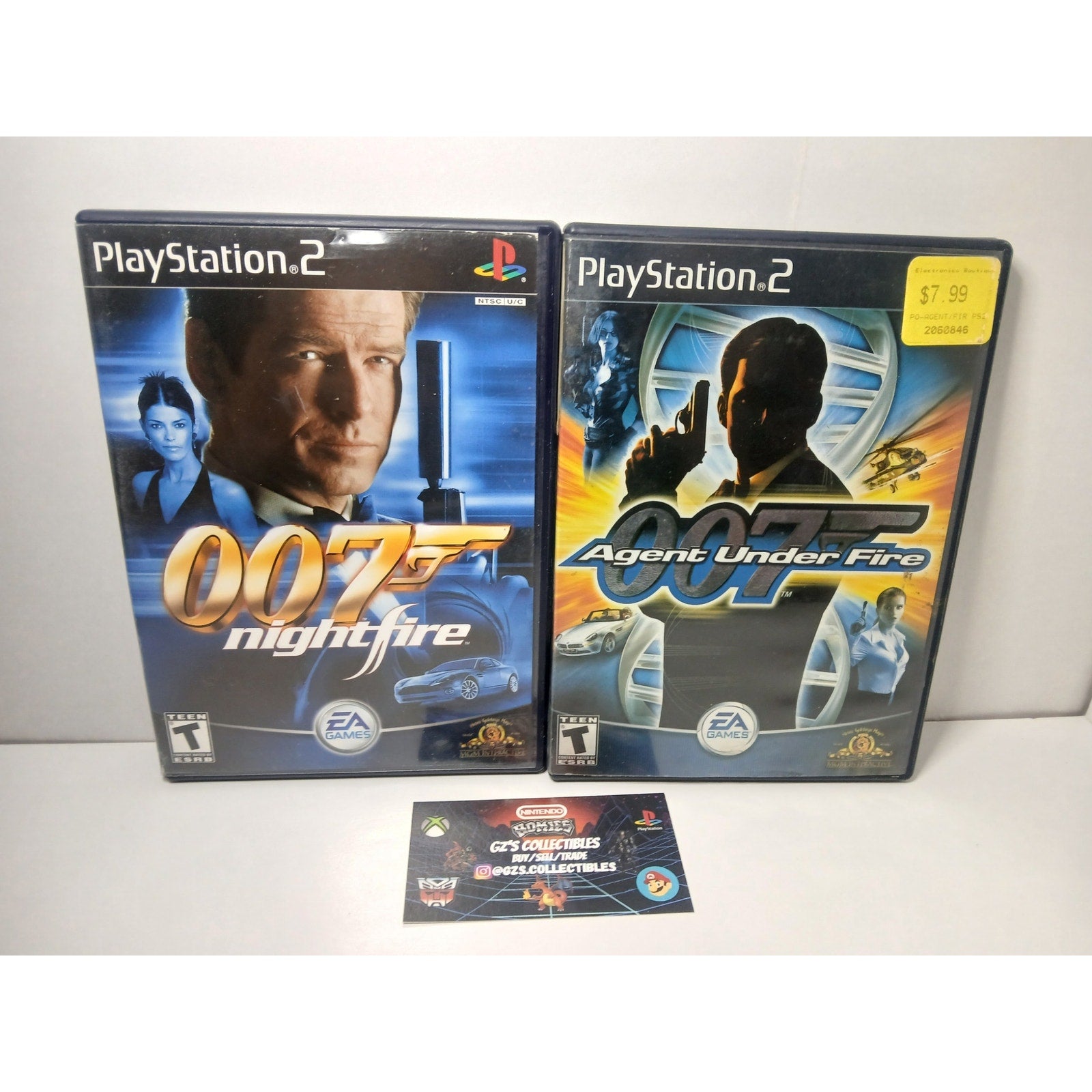 007 AGENT UNDER FIRE & NIGHT FIRE BLACK LABELS CIB SONY PS2 TESTED WORKING