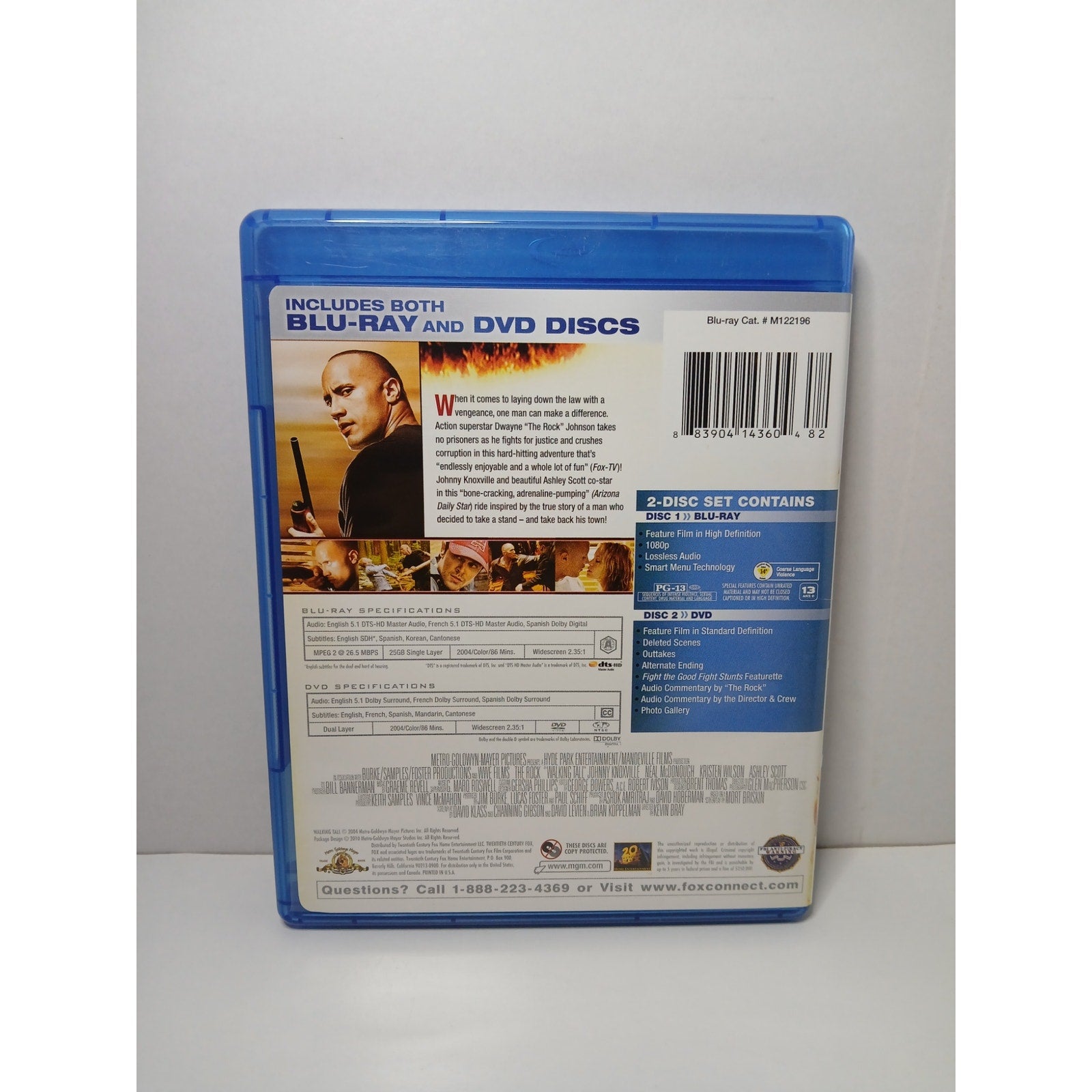 WALKING TALL DWAYNE ROCK JOHNSON BLU RAY/DVD MOVIE CLEANED TESTED WORKING