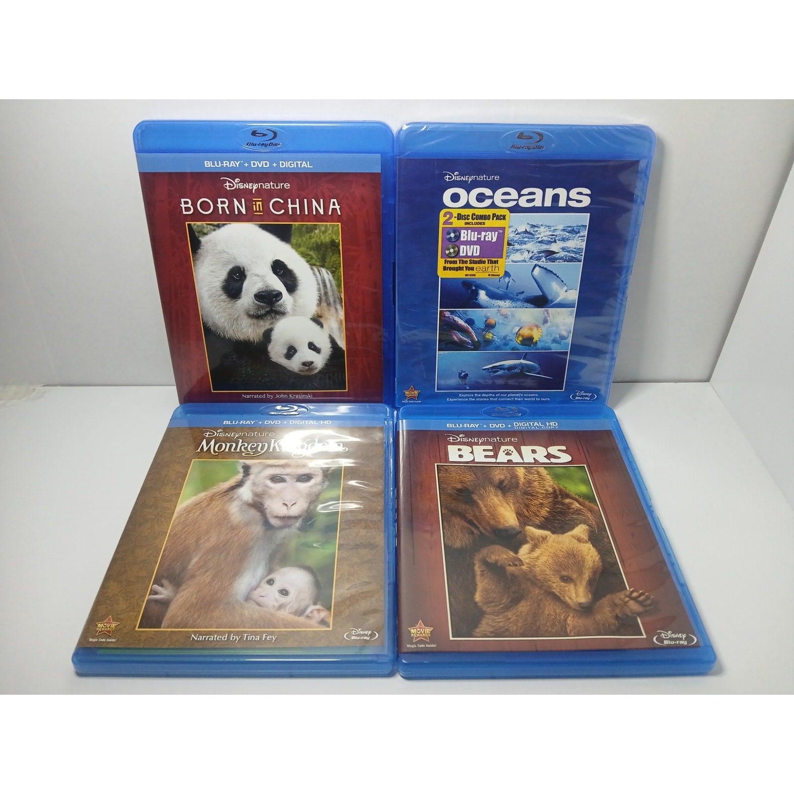 DISNEY NATURE OCEANS CHINA BEARS MONKEY BLU RAY MOVIES CLEANED TESTED WORKING