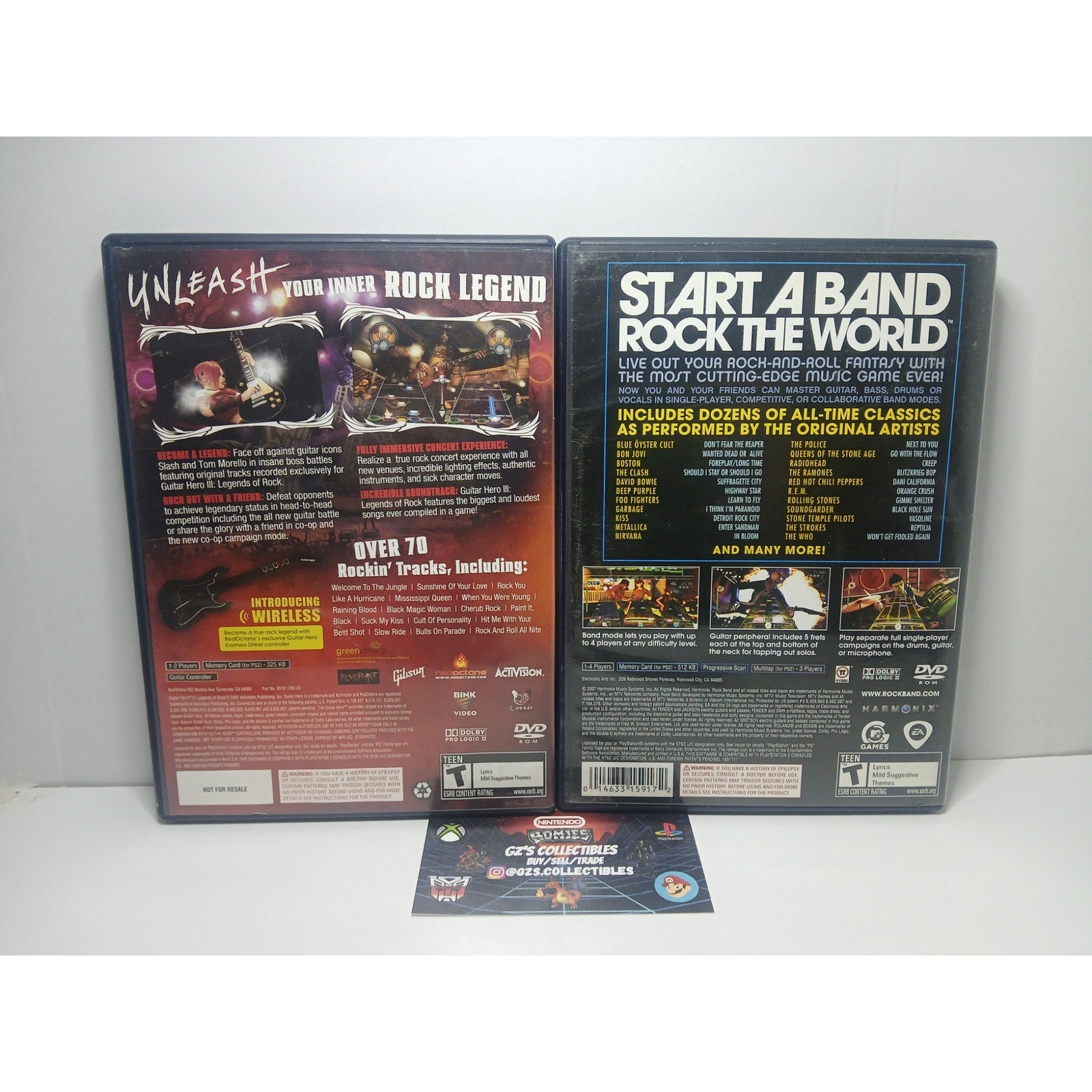 GUITAR HERO 3 & ROCK BAND BLACK LABEL CIB SONY PS2 TESTED WORKING