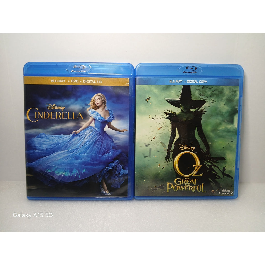 DISNEY LIVE ACTION CINDERELLA + OZ THE GREAT AND POWERFUL BLU RAY TESTED WORKING