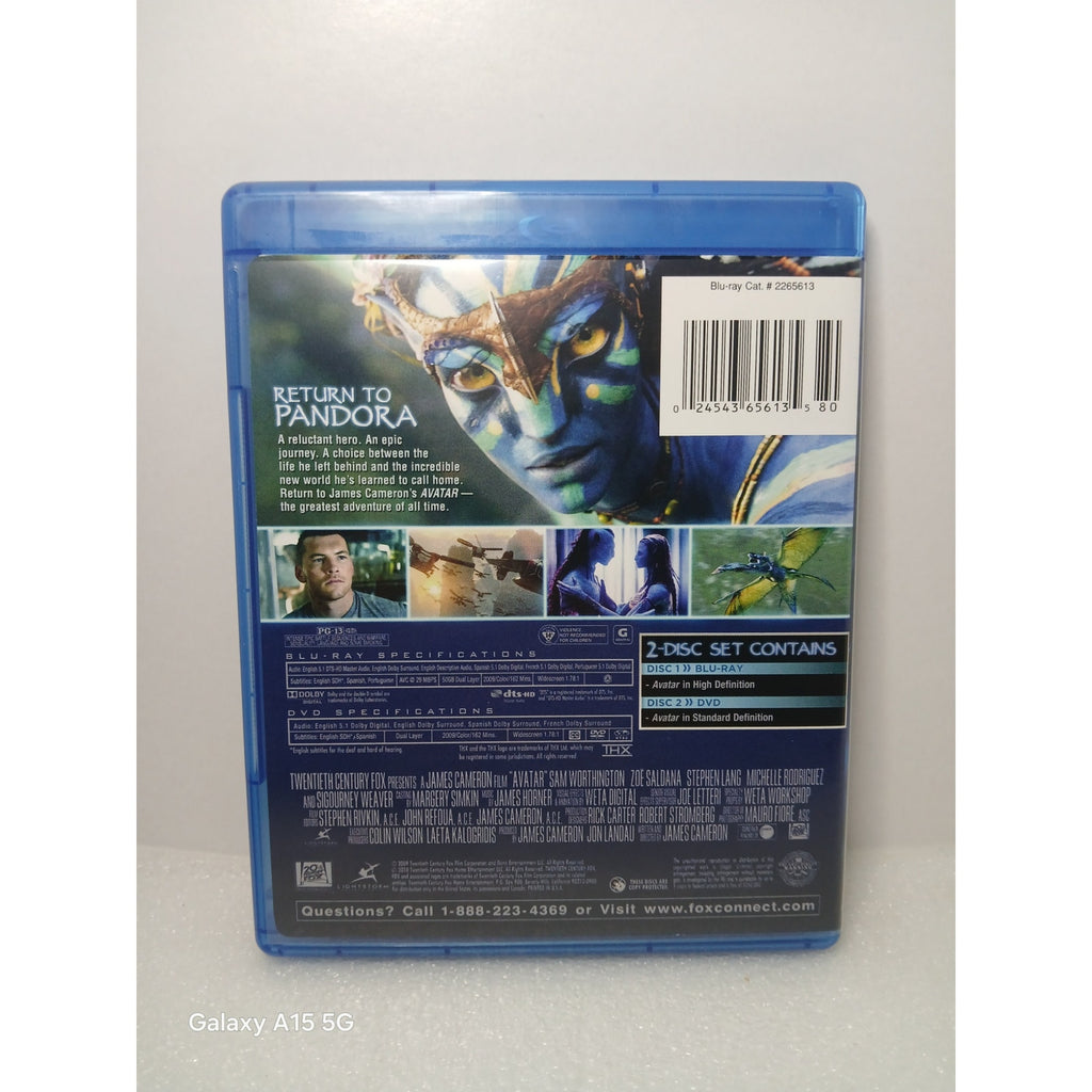 JAMES CAMERON AVATAR CIB W/ SLEEVE BLU RAY/DVD MOVIE CLEANED TESTED WORKING