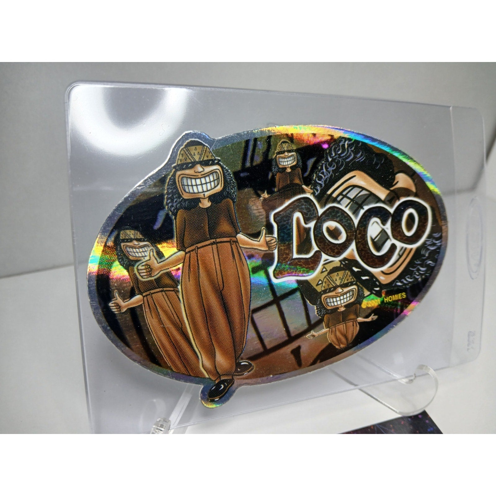 VINTAGE 2001 LOCO OVALS HOMIES GONZALES GRAPHICS HOLOGRAPHIC STICKER