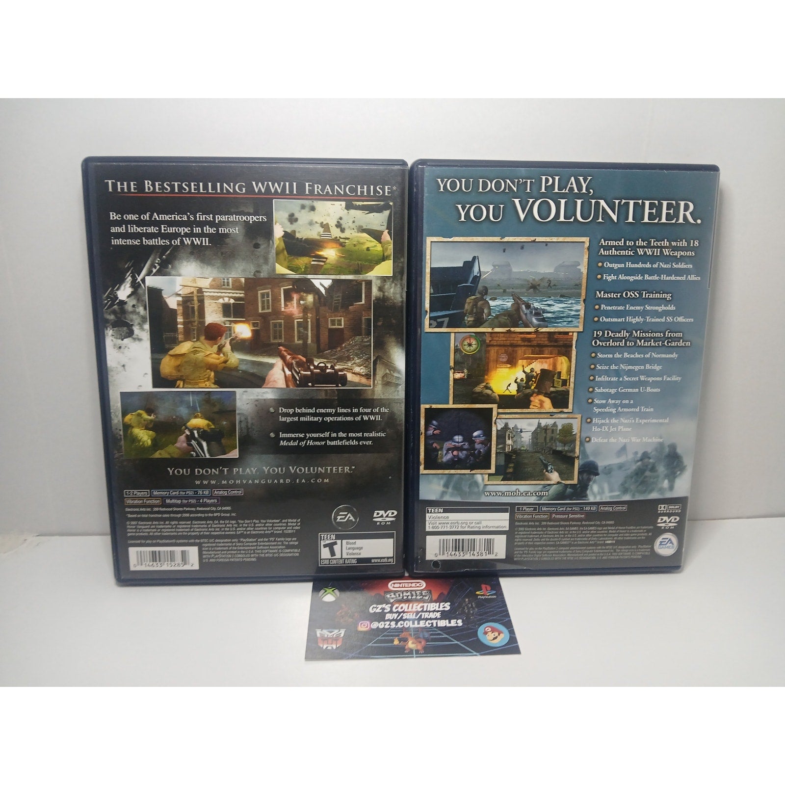 MEDAL OF HONOR VANGUARD & FRONTLINE BLACK LABELS CIB SONY PS2 TESTED WORKING