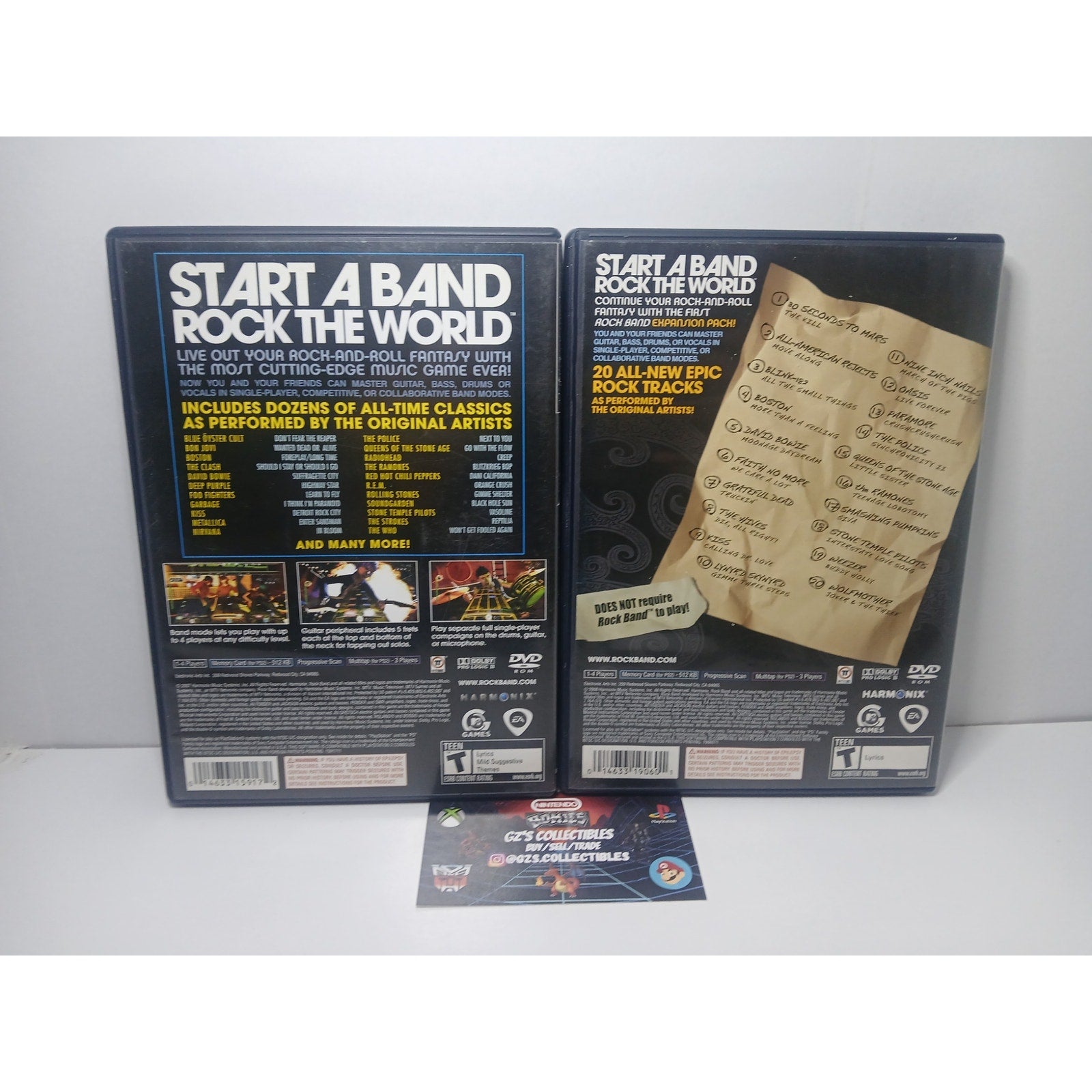 ROCK BAND & ROCK BAND TRACK PACK CIB W/ MICROPHONE SONY PS2 TESTED WORKING