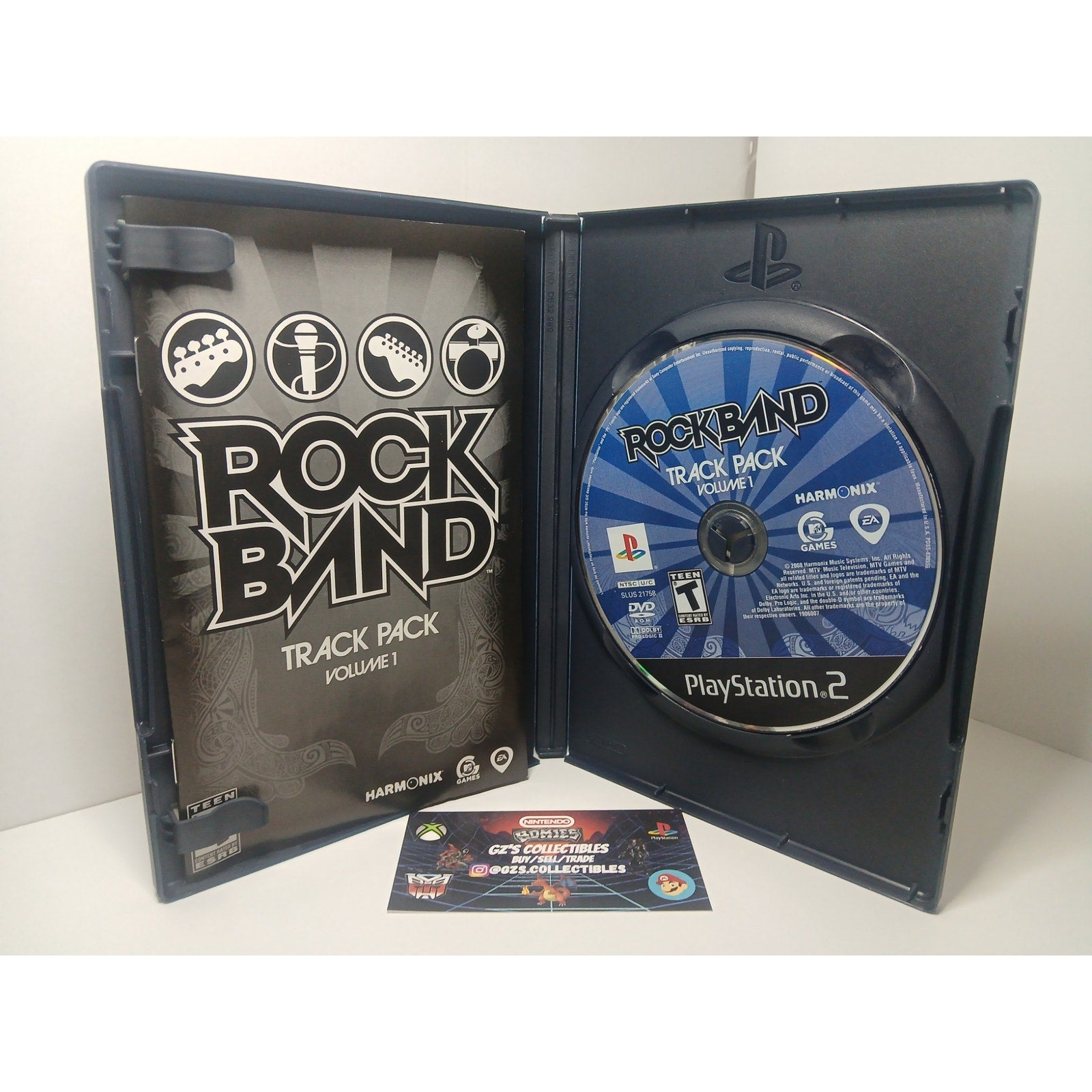 ROCK BAND & ROCK BAND TRACK PACK CIB W/ MICROPHONE SONY PS2 TESTED WORKING