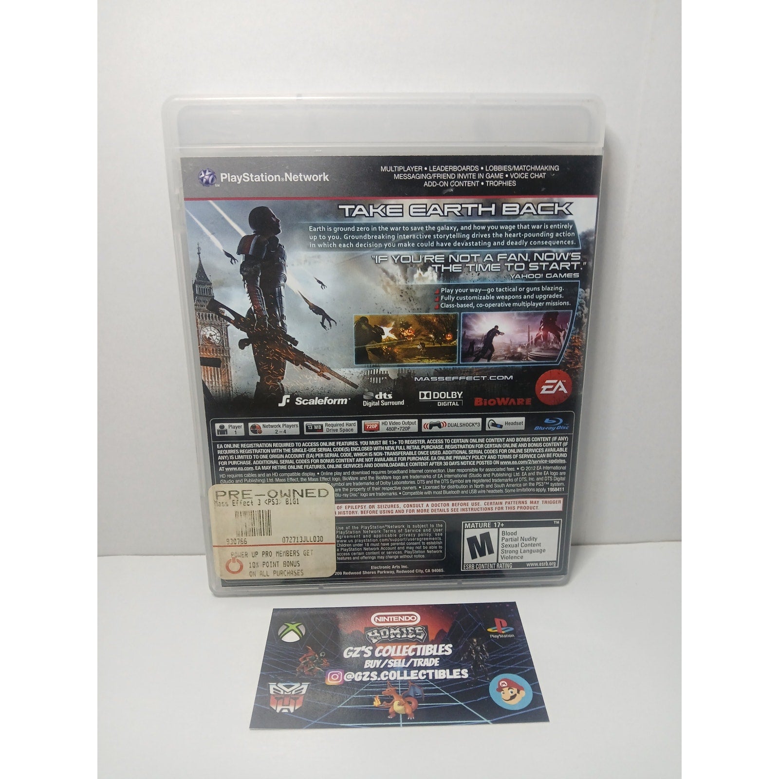 MASS EFFECT 3 BLACK LABEL SONY PS3 TESTED WORKING