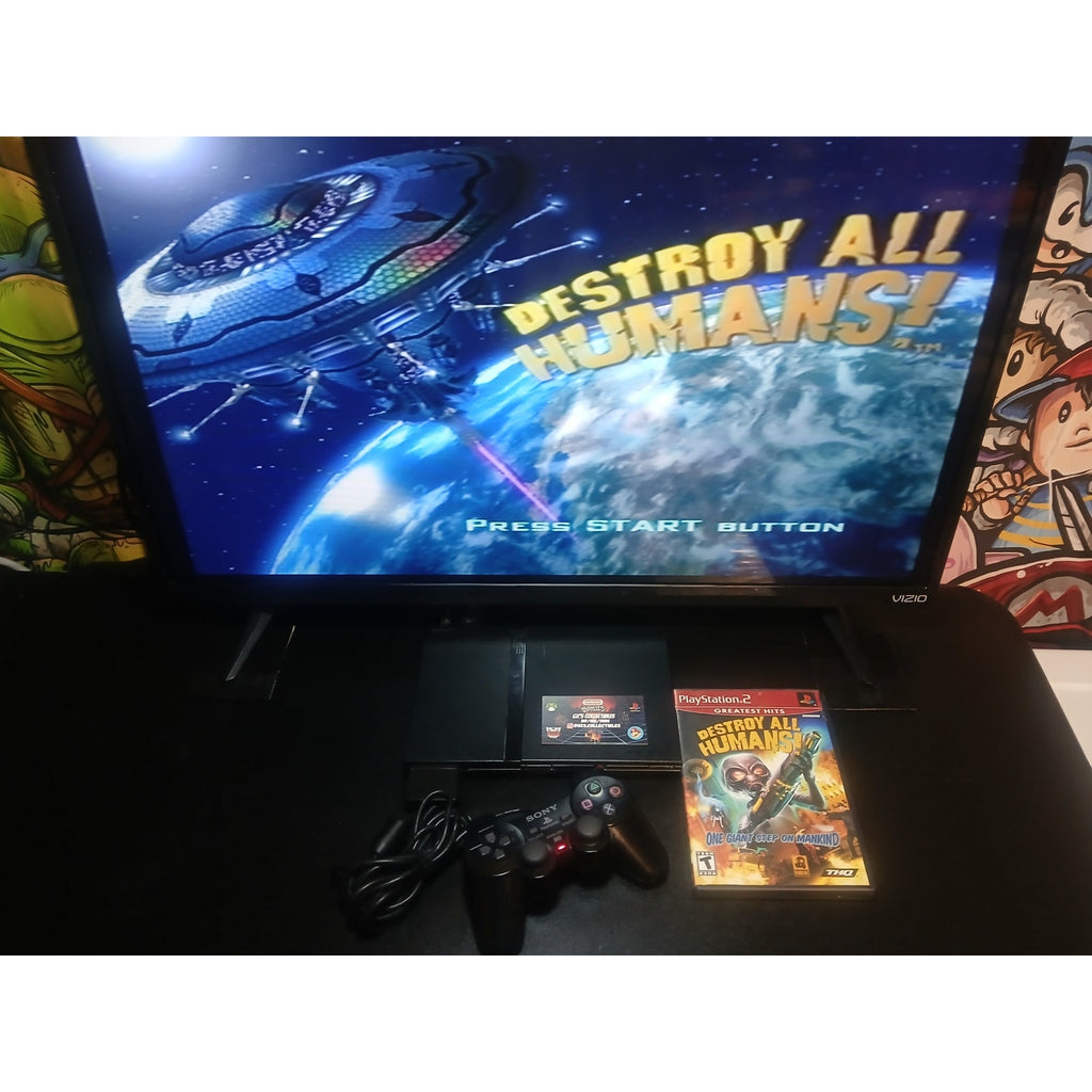 SONY PS2 SLIM CONSOLE W/ BOX ACCESRORIES TESTED WORKING FAST FREE SHIPPING