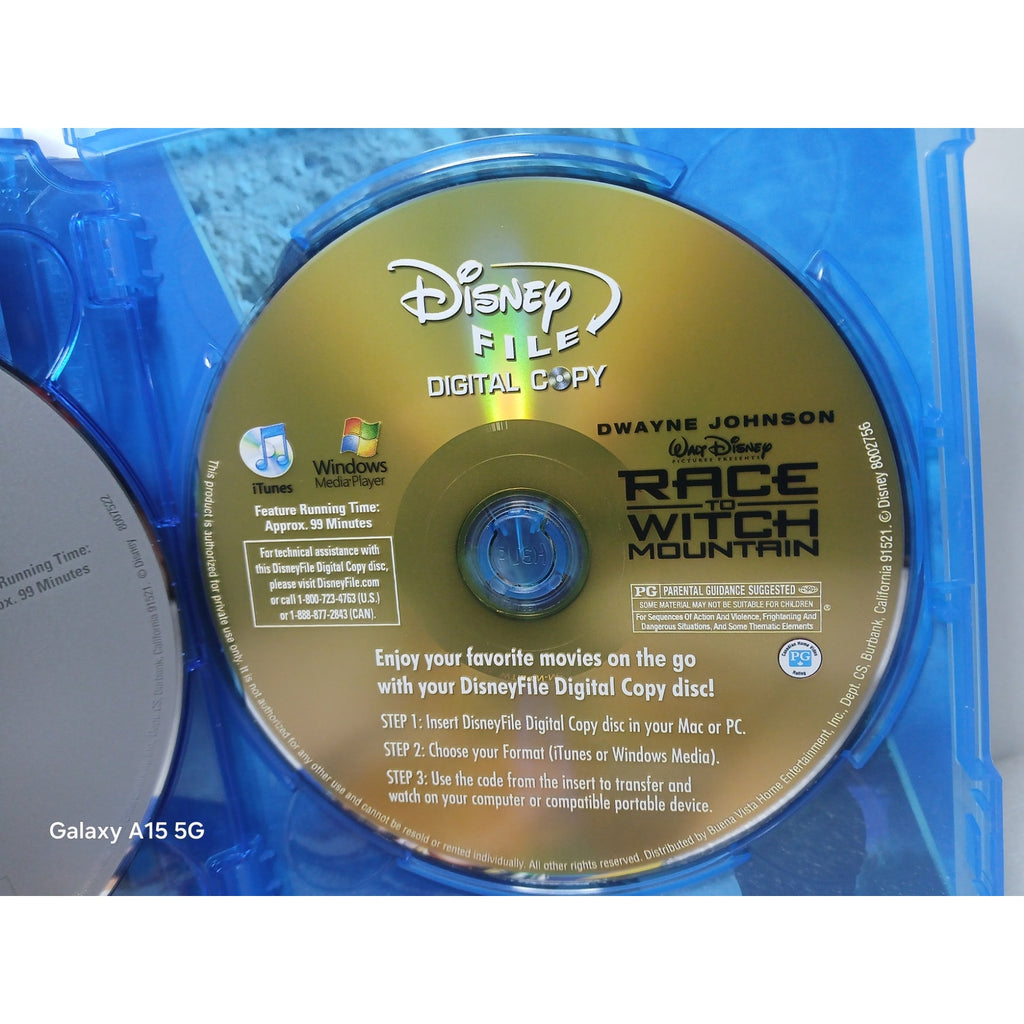 DISNEY RACE TO WITCH MOUNTAIN CIB W/ SLEEVE BLU RAY/DVD MOVIE CLEANED TESTED