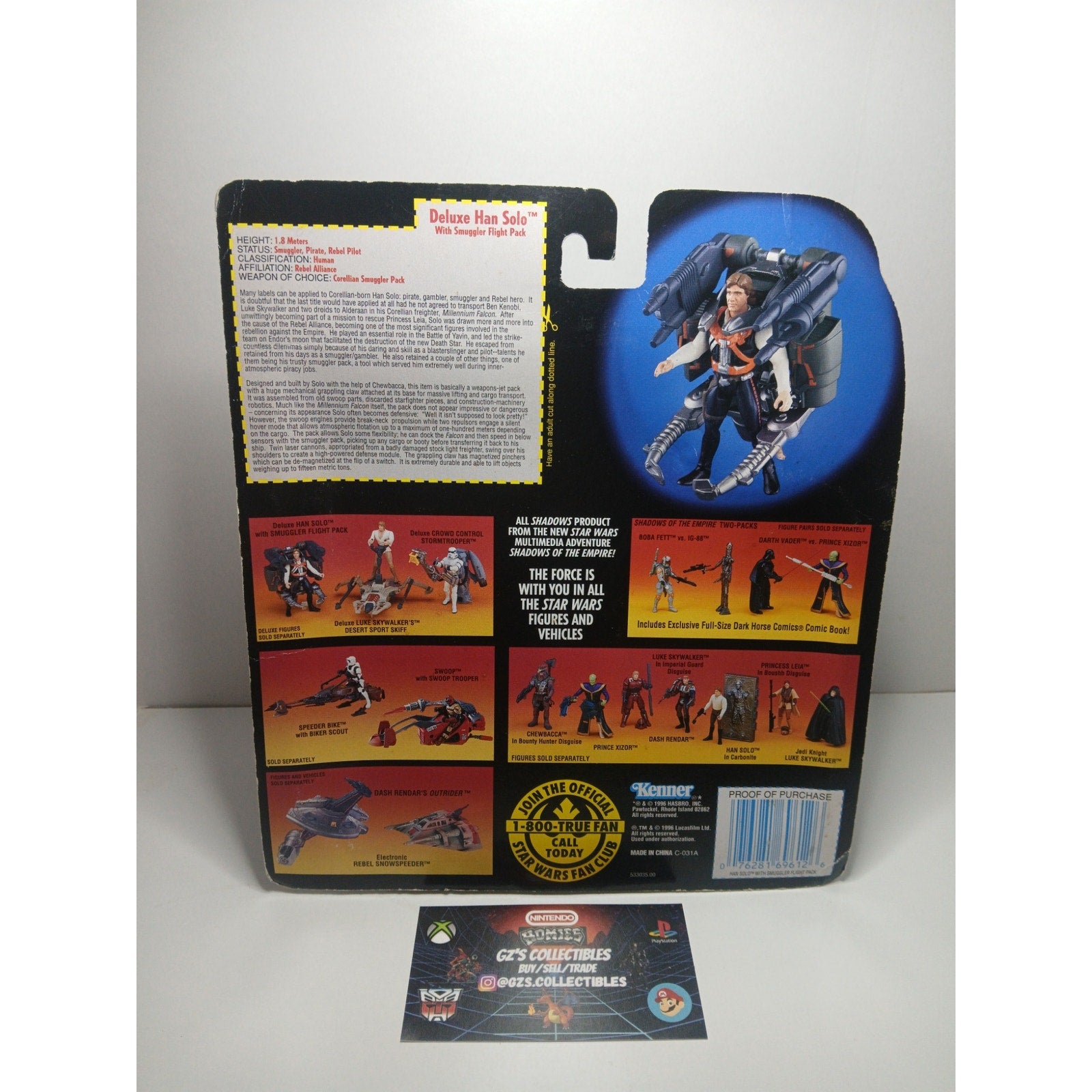 STAR WARS DELUXE HAN SOLO W/ SMUGGLER FLIGHT PACK NEW