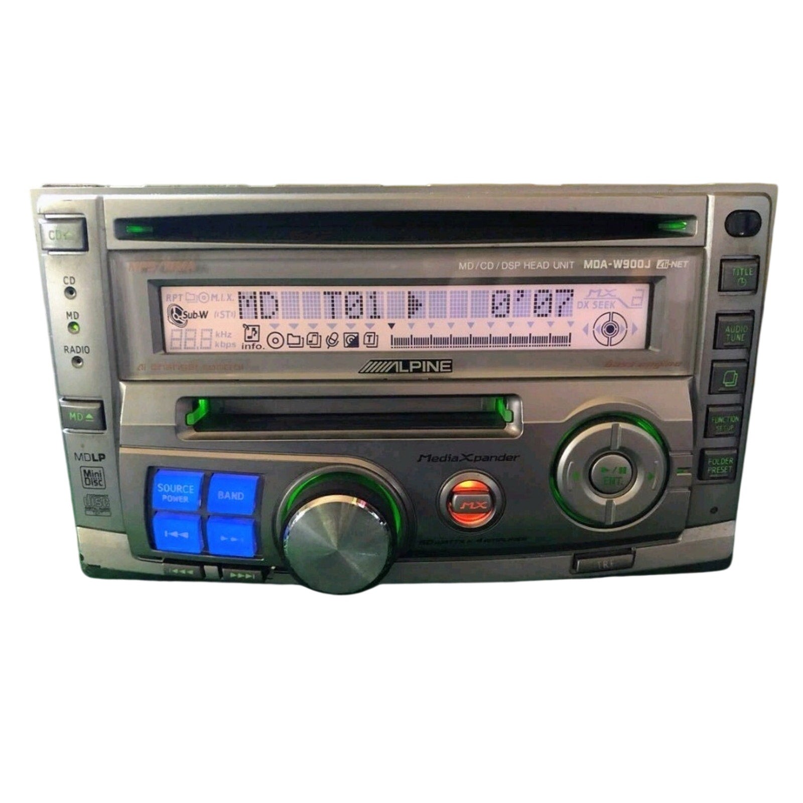 ALPINE MDA-W900J MINI DISC MD/CD PLAYER CAR STEREO W/ BLUETOOTH TESTED WORKING