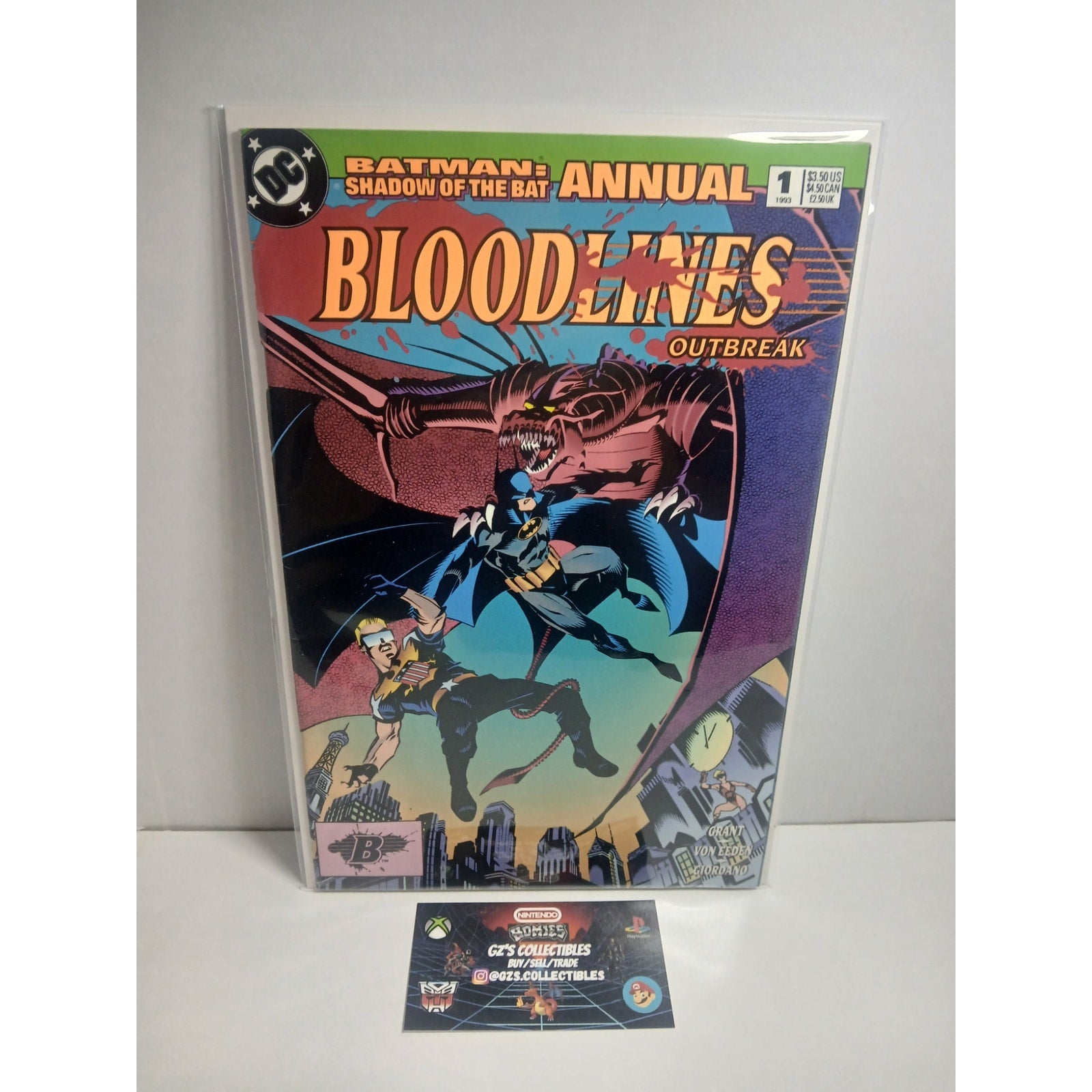BATMAN SHADOW OF THE BAT BLOODLINES 1993 DC COMICS NEW BAG/BOARD