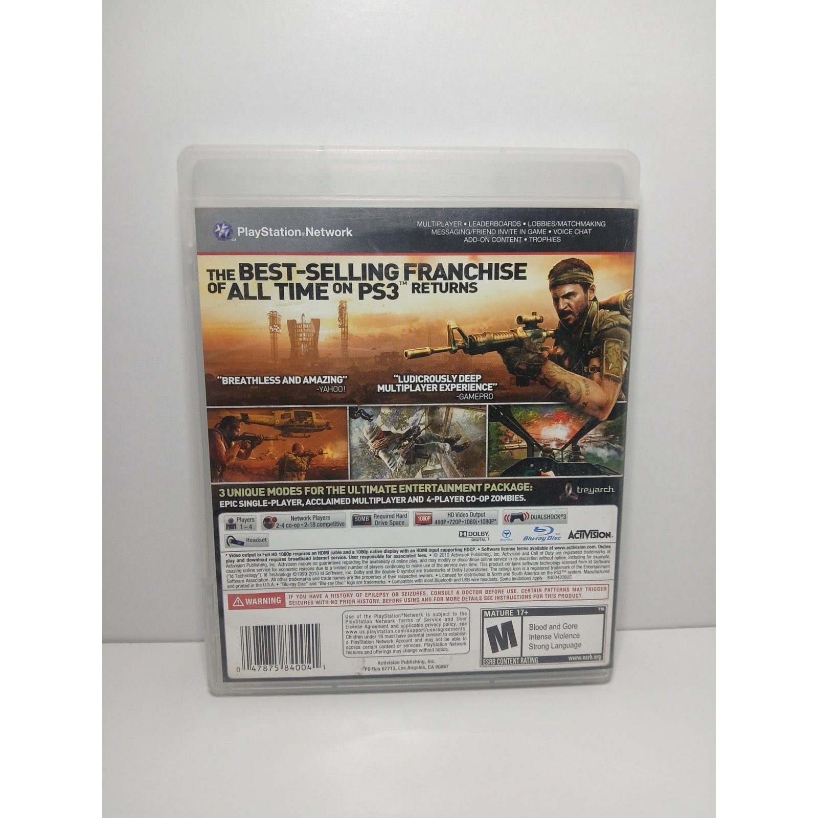 CALL OF DUTY BLACK OPS CIB SONY PS3 GAME TESTED WORKING